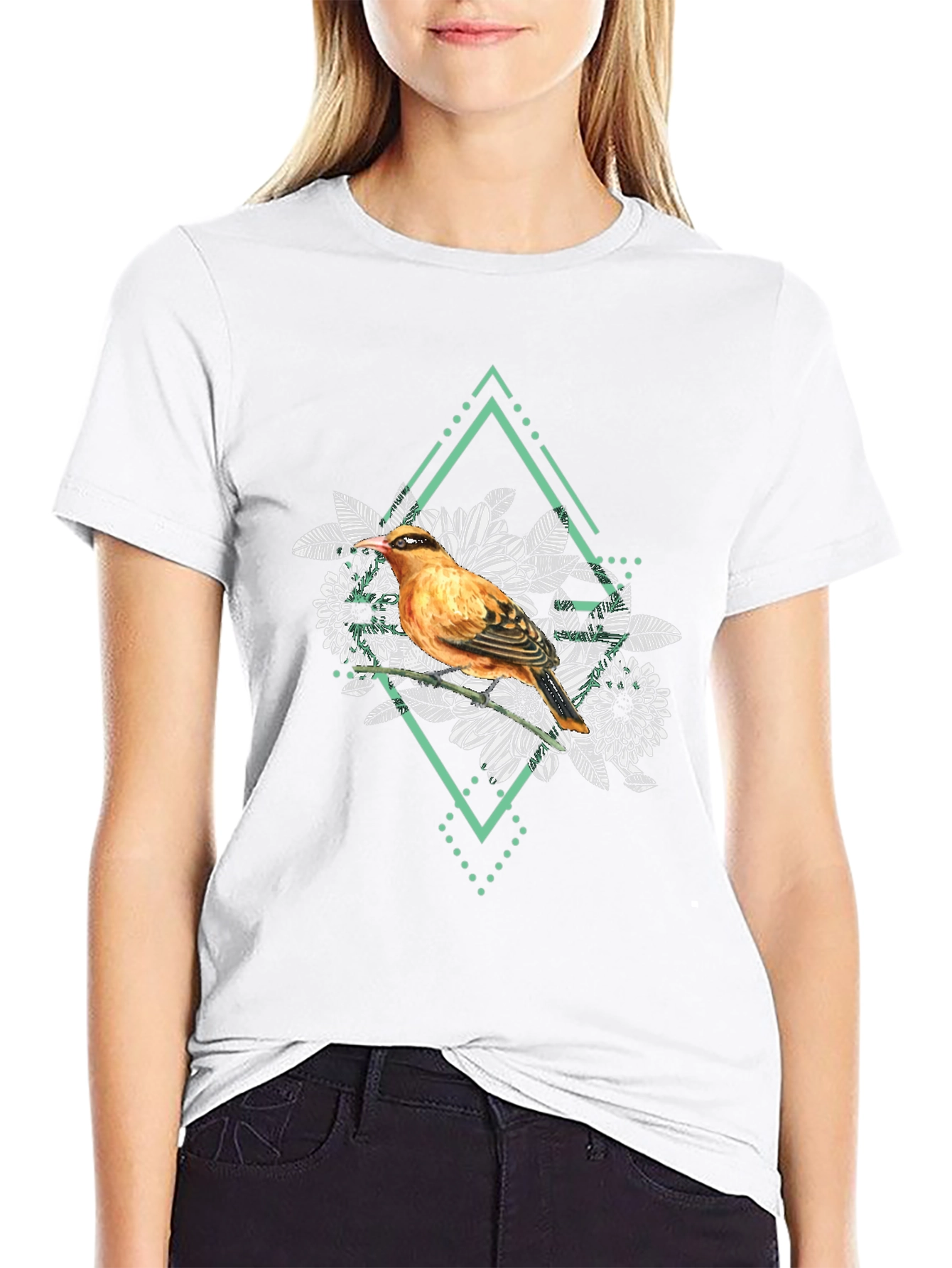 Bird and Floral Graphic Tee