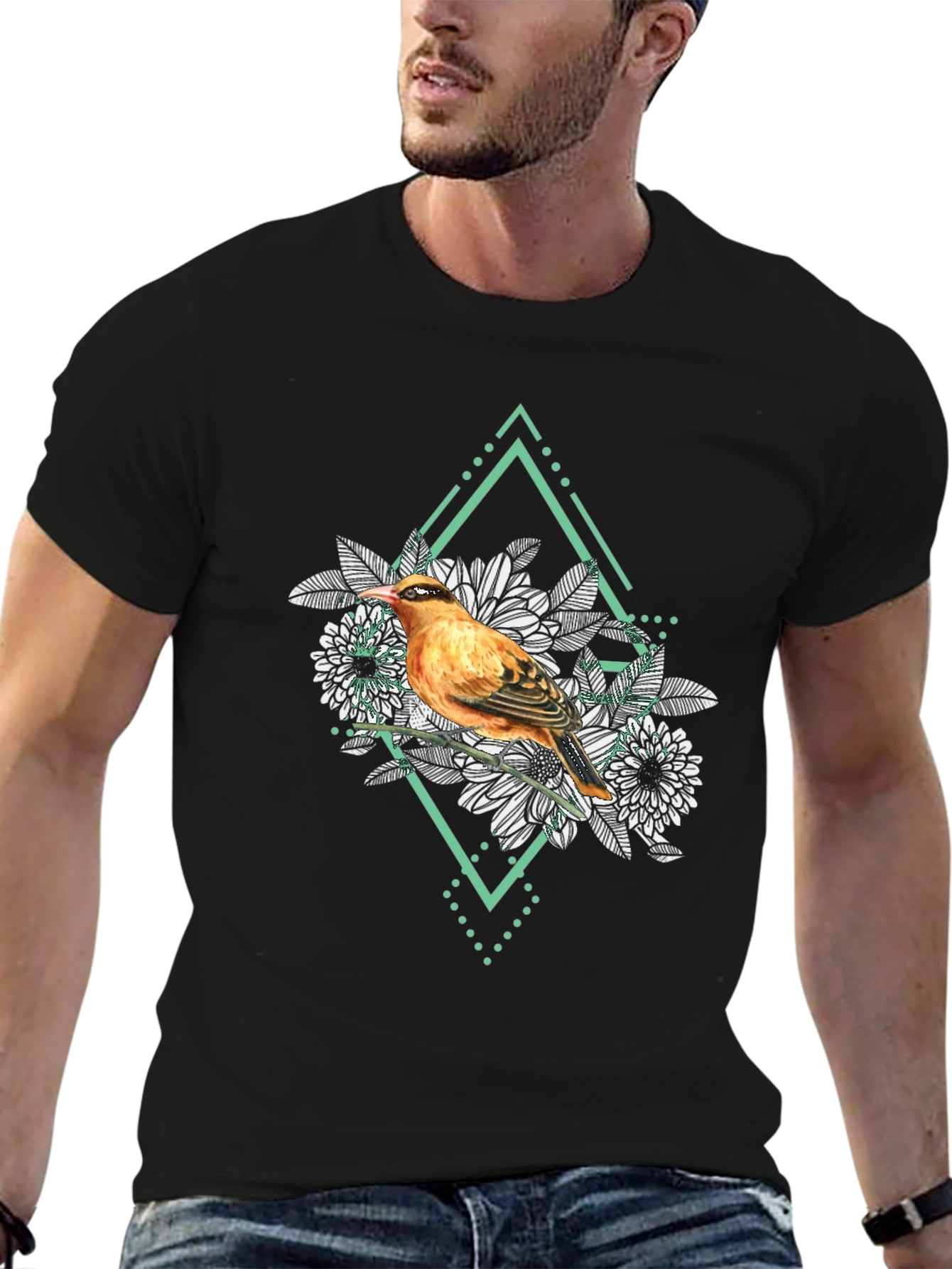Bird and Floral Graphic Tee