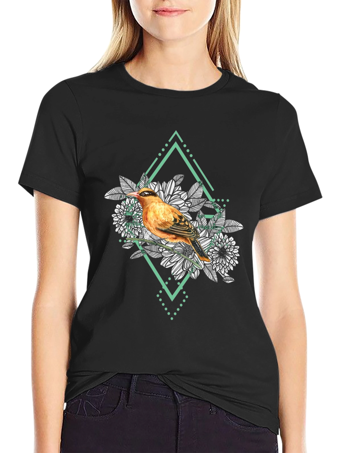 Bird and Floral Graphic Tee