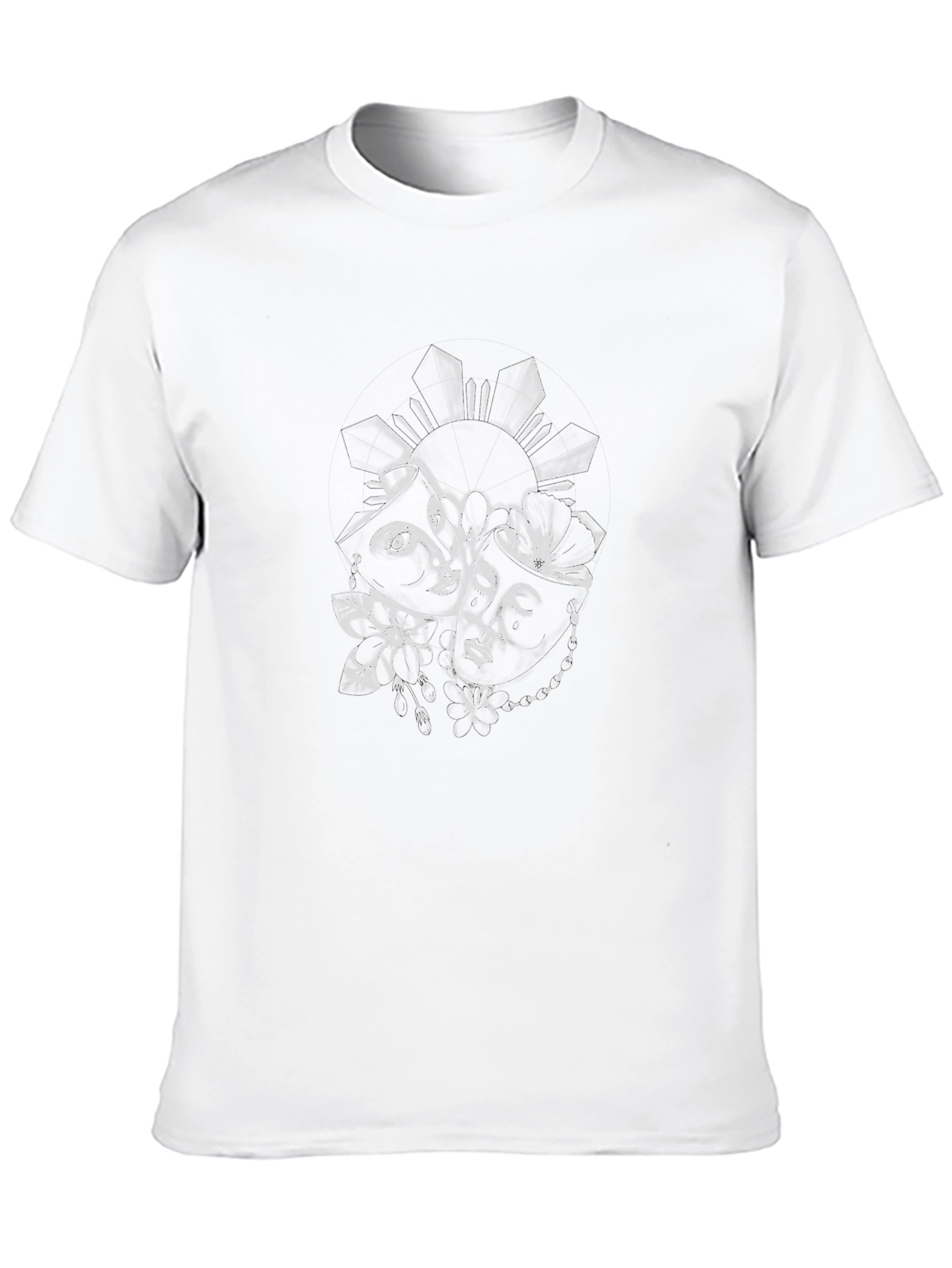 Dramatic Black T-Shirt with Theater Mask Graphic
