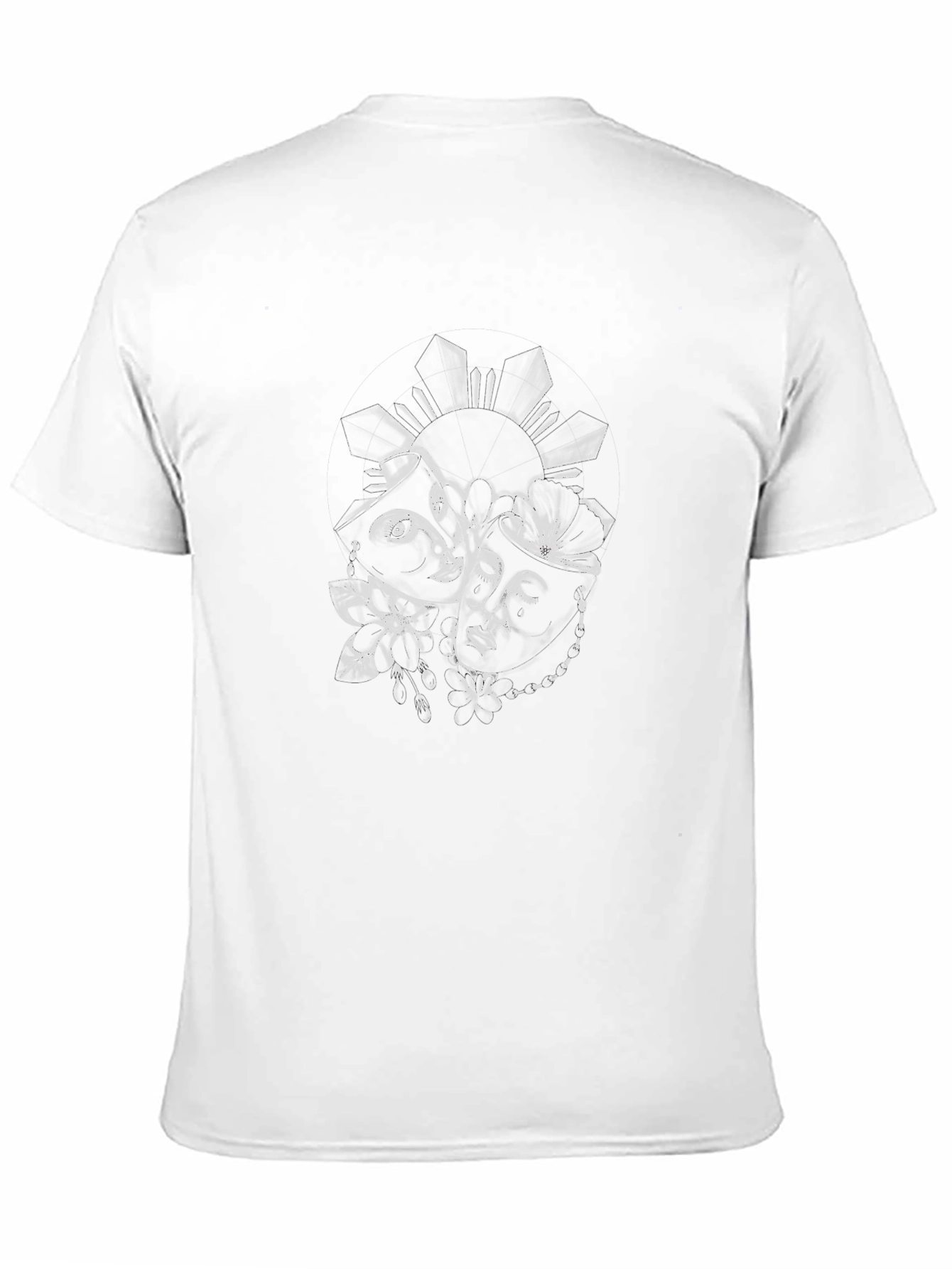 Dramatic Black T-Shirt with Theater Mask Graphic