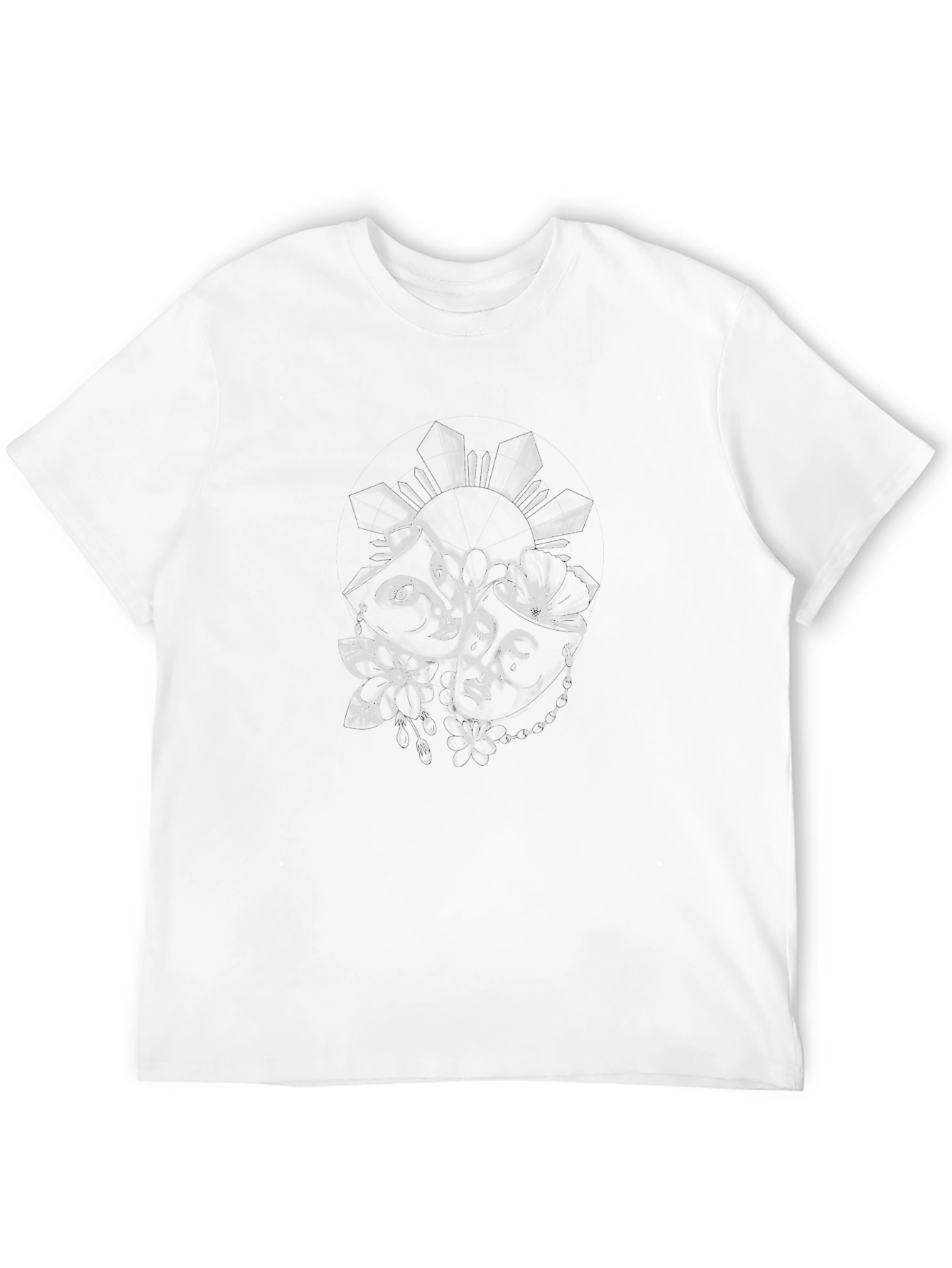 Dramatic Black T-Shirt with Theater Mask Graphic