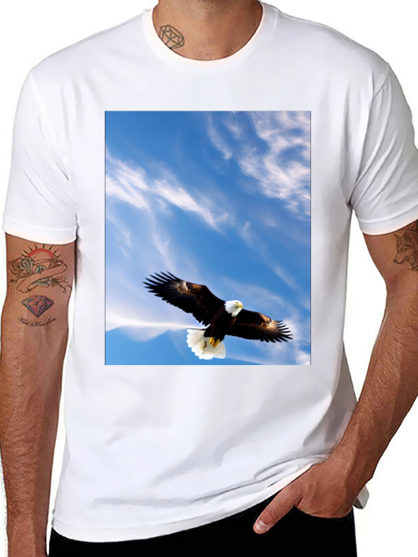 Eagle Sky Graphic Tee - Mens Black T-Shirt