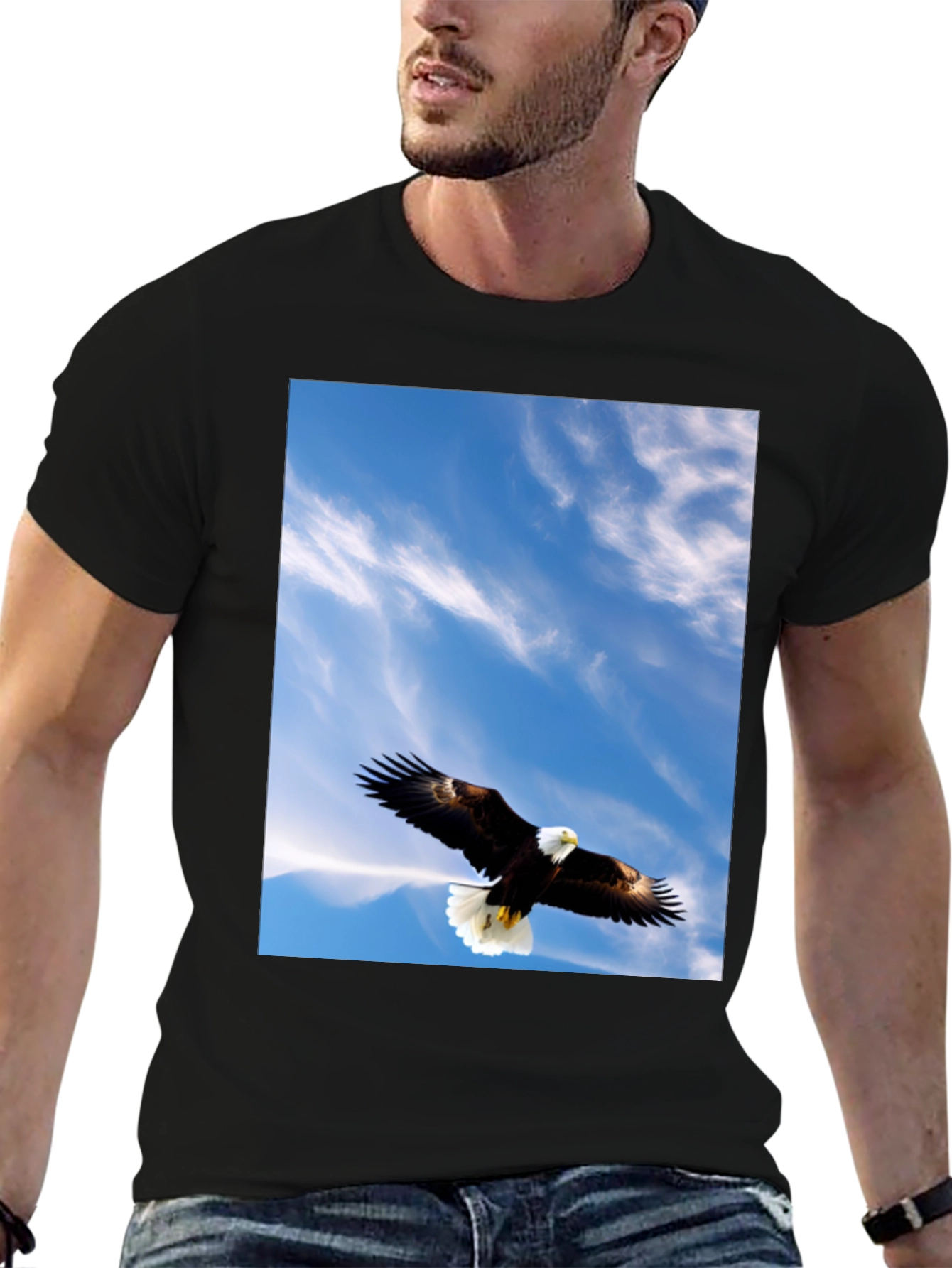 Eagle Sky Graphic Tee - Mens Black T-Shirt