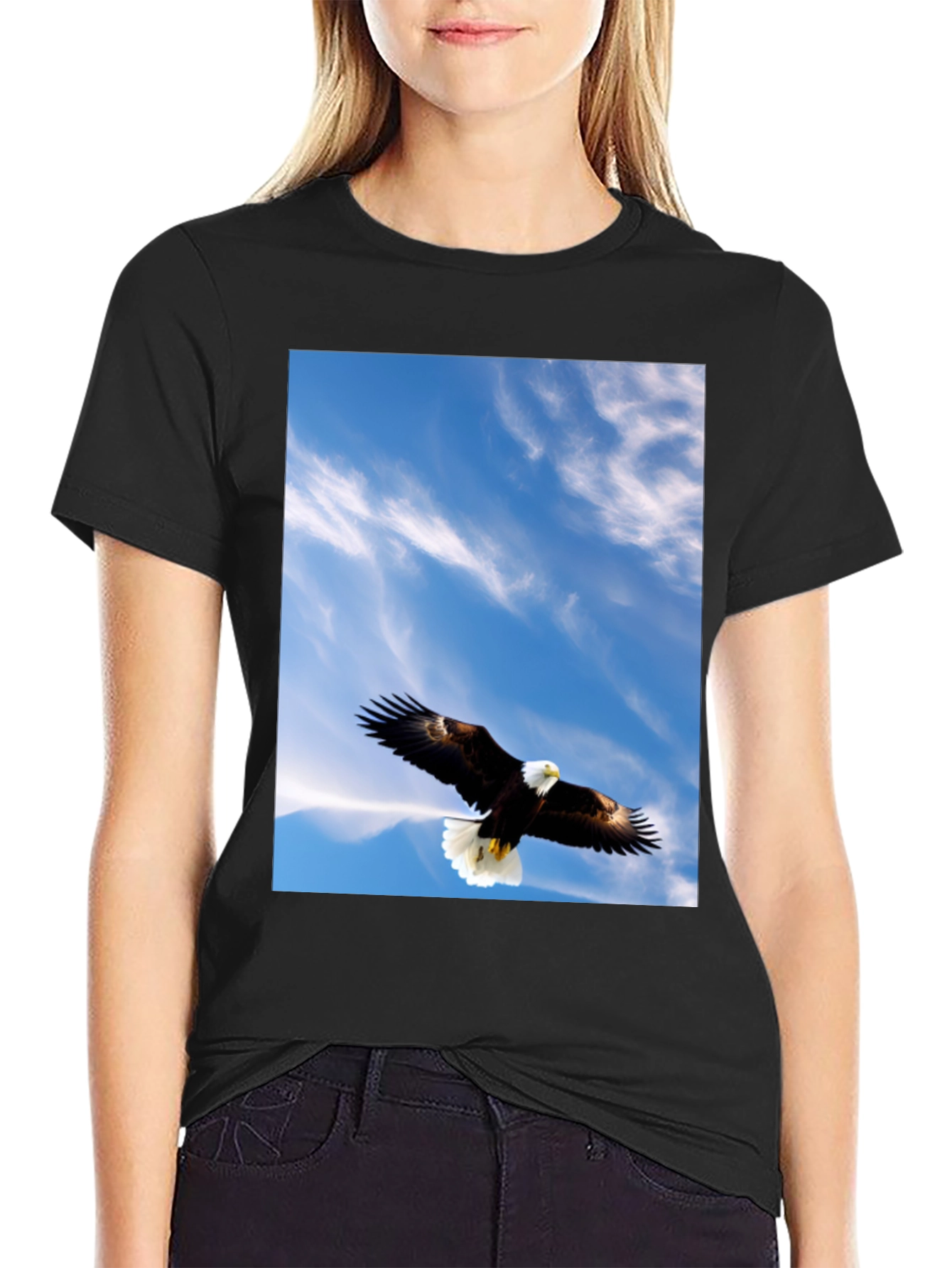 Eagle Sky Graphic Tee - Mens Black T-Shirt