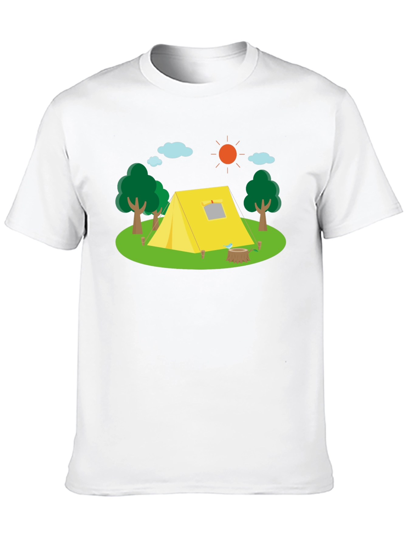 Camping Scene Black T-Shirt