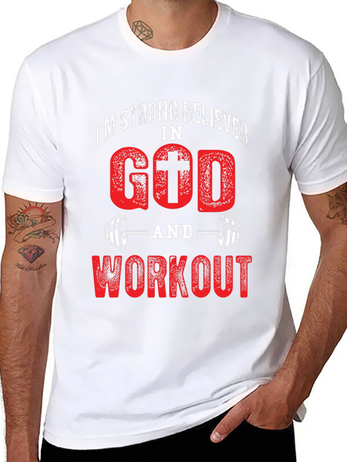 Strong Believer In God and Workout Black T-Shirt