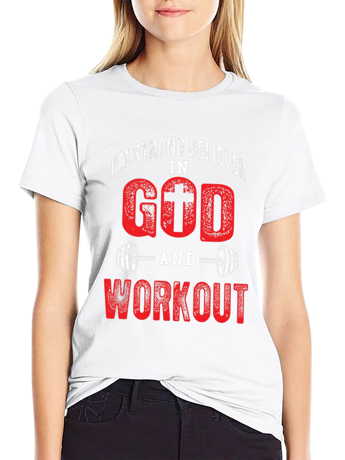 Strong Believer In God and Workout Black T-Shirt