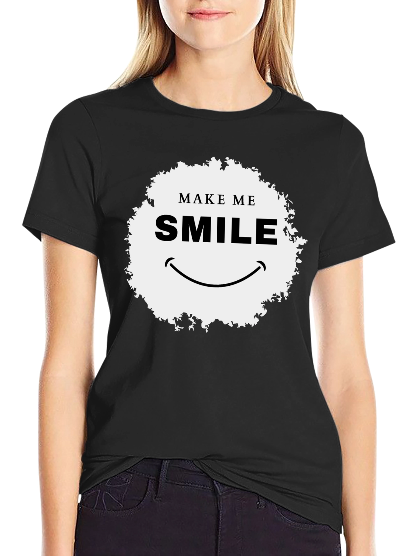 Make Me Smile Graphic T-Shirt - Black Classic Fit