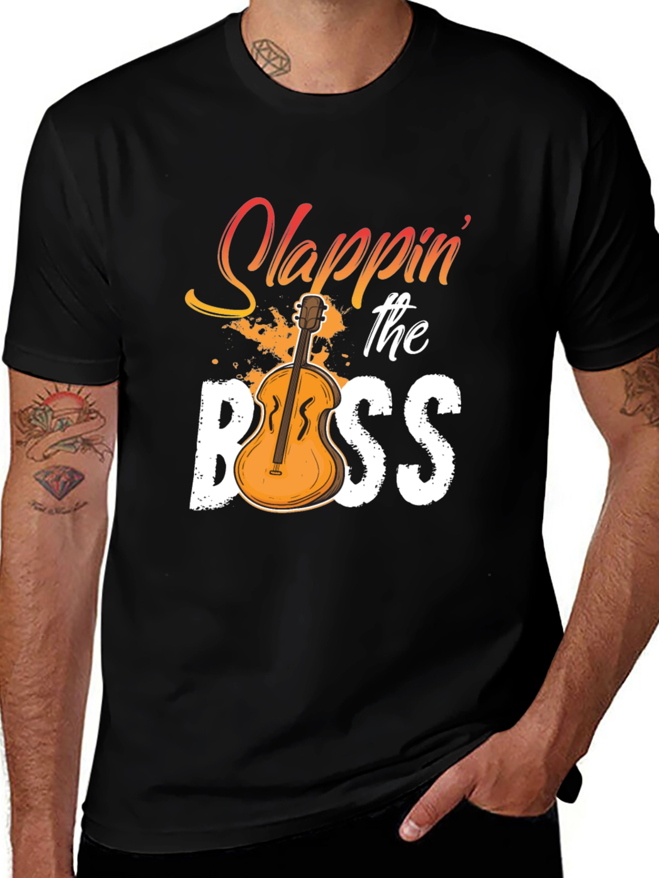 Slappin the Bass T-Shirt - Musician Novelty Tee