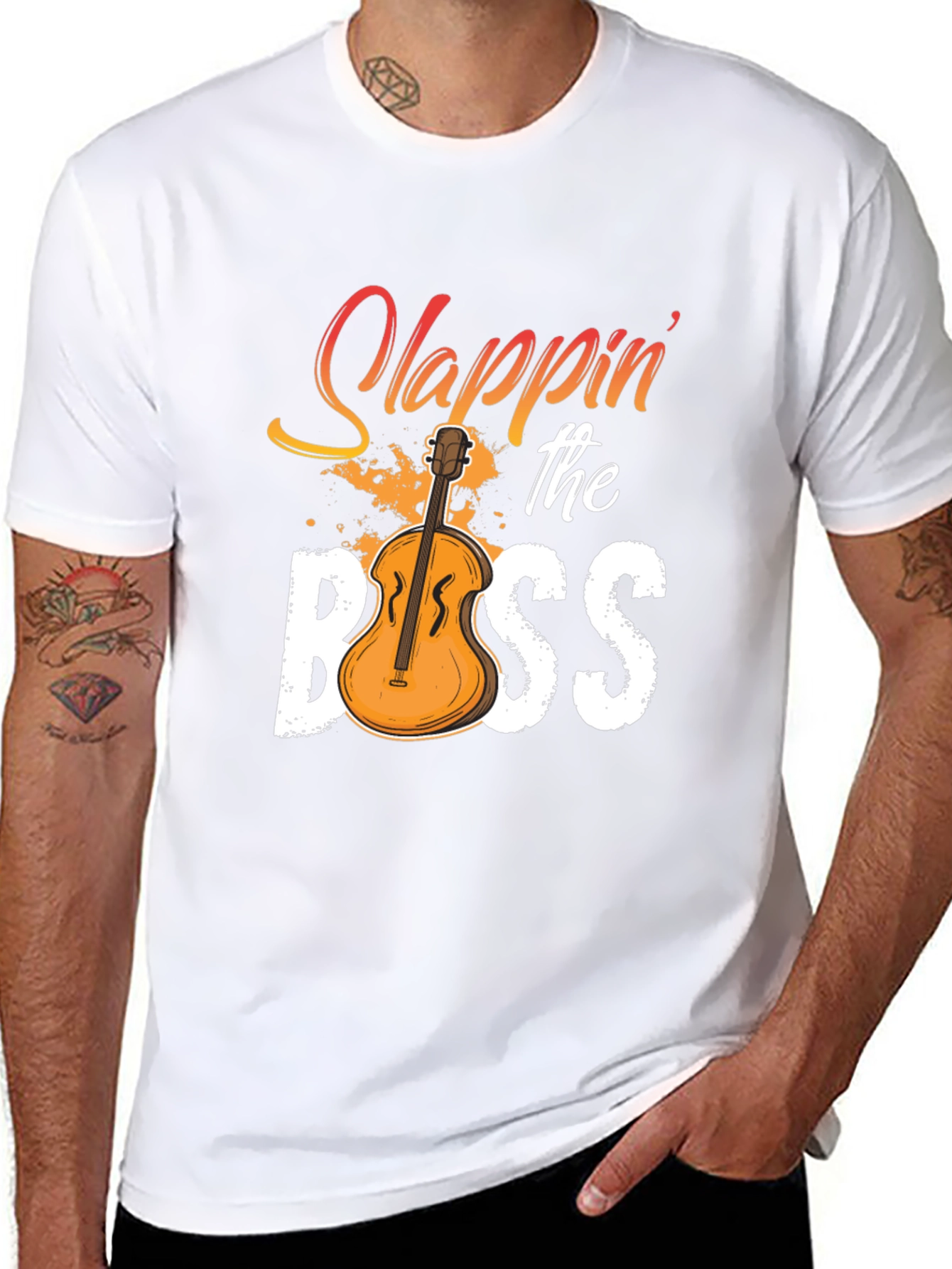 Slappin the Bass T-Shirt - Musician Novelty Tee