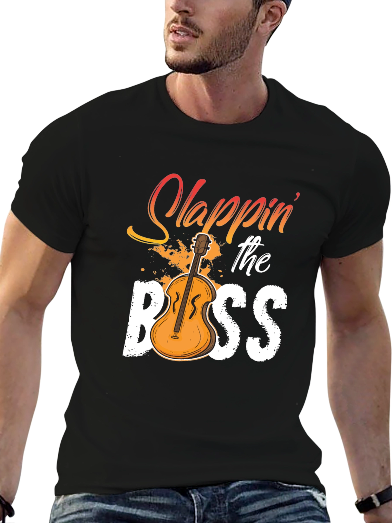 Slappin the Bass T-Shirt - Musician Novelty Tee