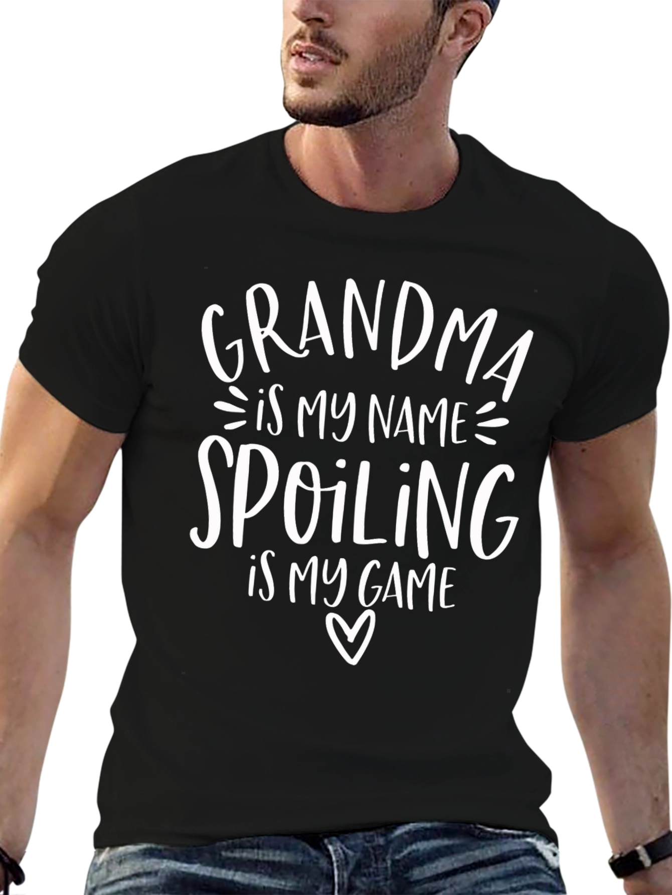 Grandma Spoiling Game Black Cotton Graphic Tee