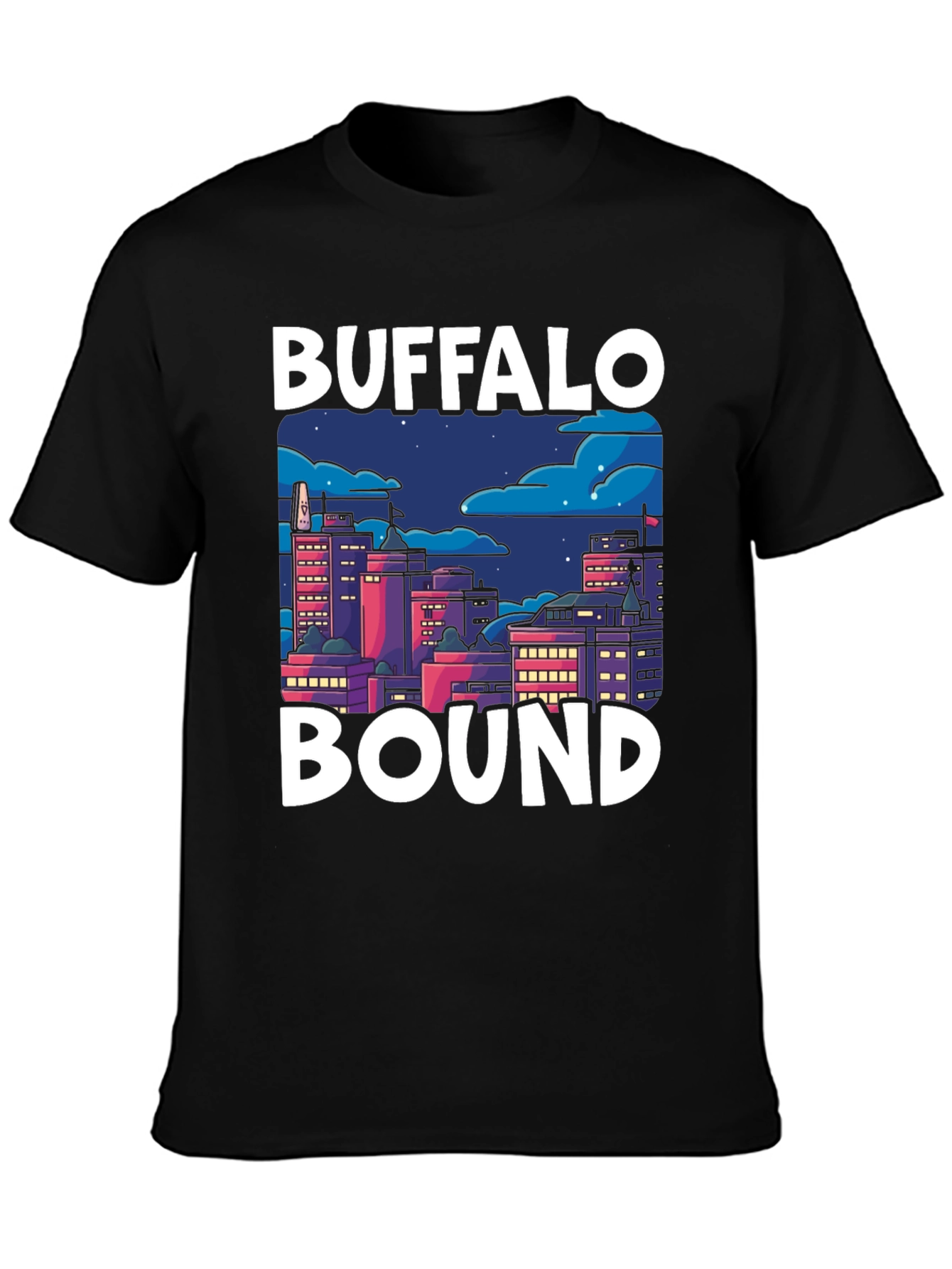 Buffalo Bound Graphic Tee - Cityscape Design