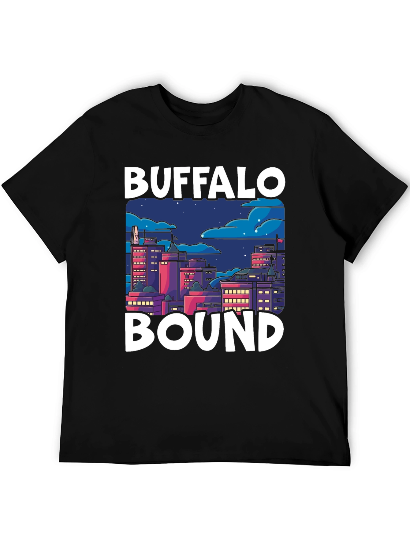 Buffalo Bound Graphic Tee - Cityscape Design