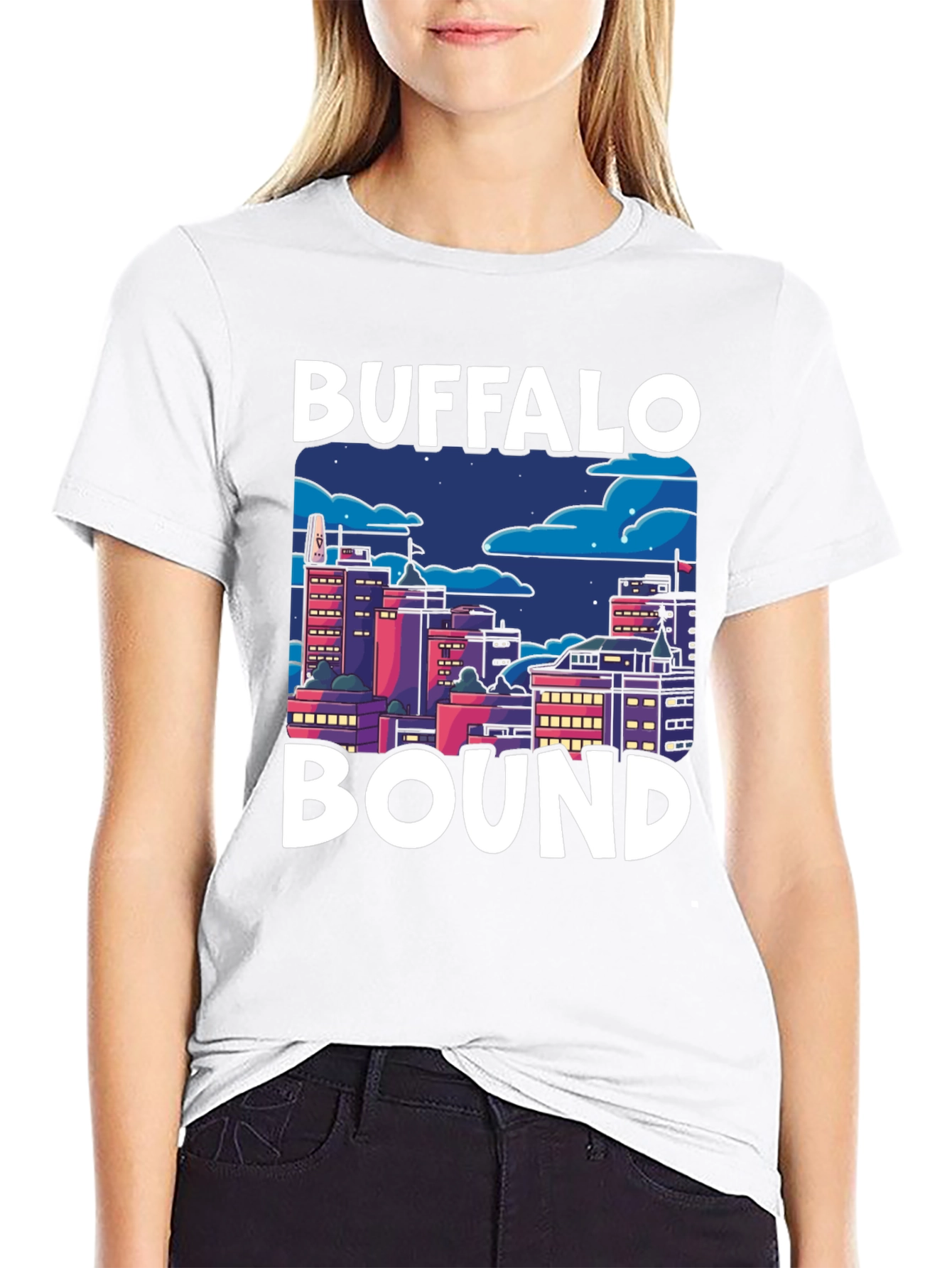 Buffalo Bound Graphic Tee - Cityscape Design