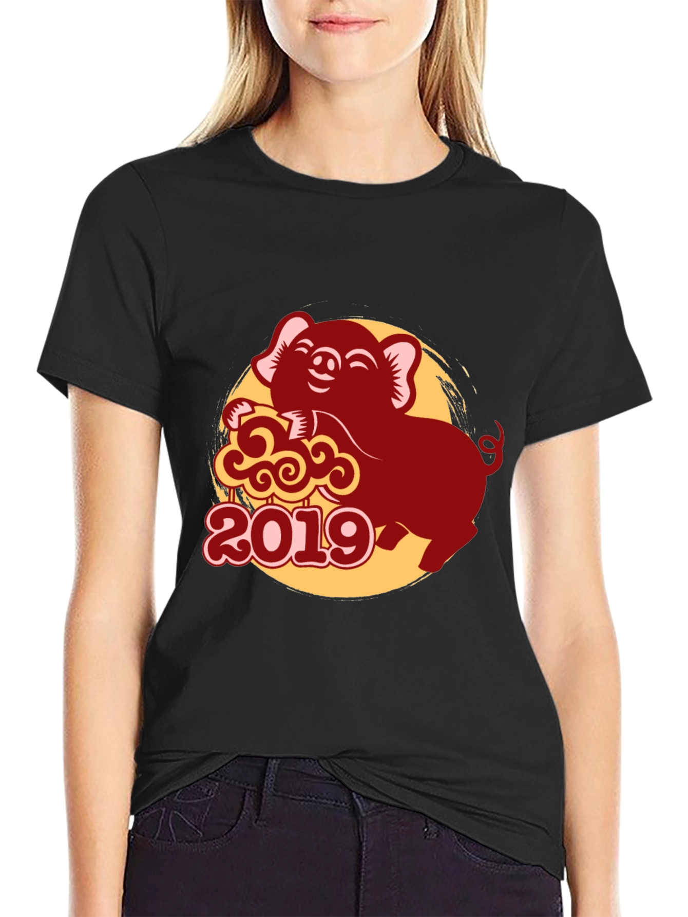 2019 Year of the Pig Black T-Shirt