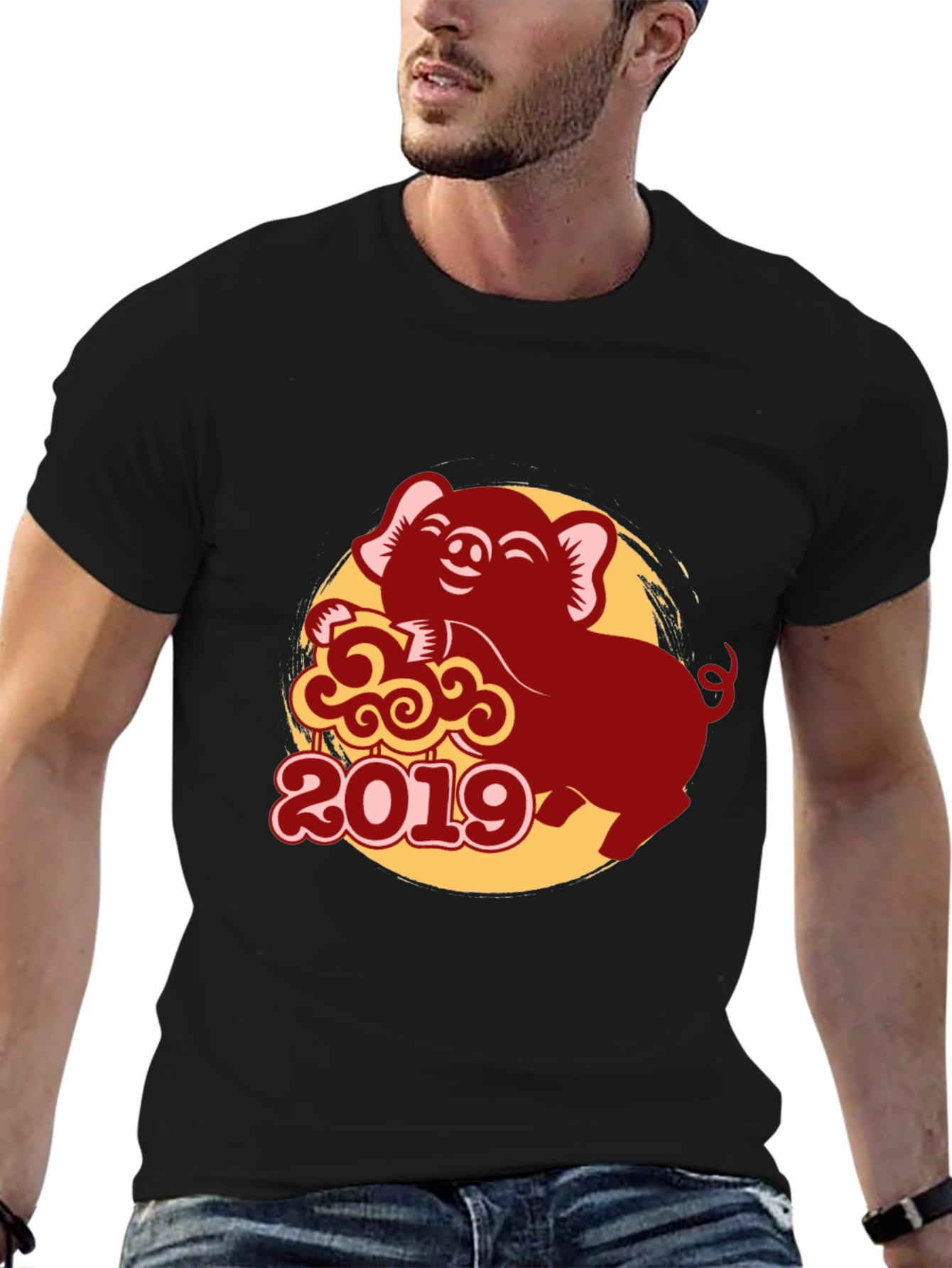 2019 Year of the Pig Black T-Shirt