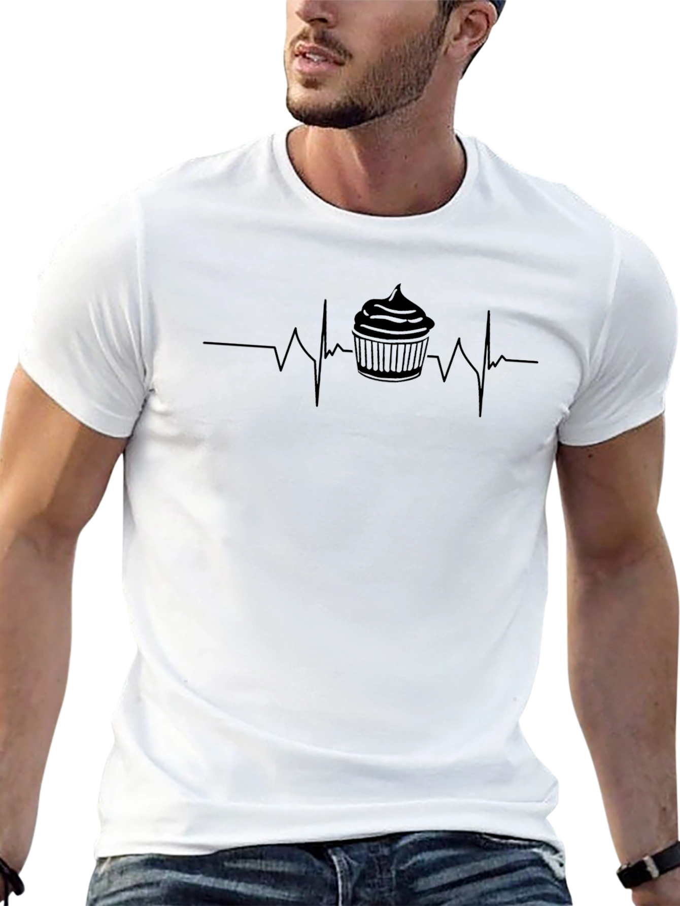 Cupcake Heartbeat T-Shirt - Sweet Life Rhythm