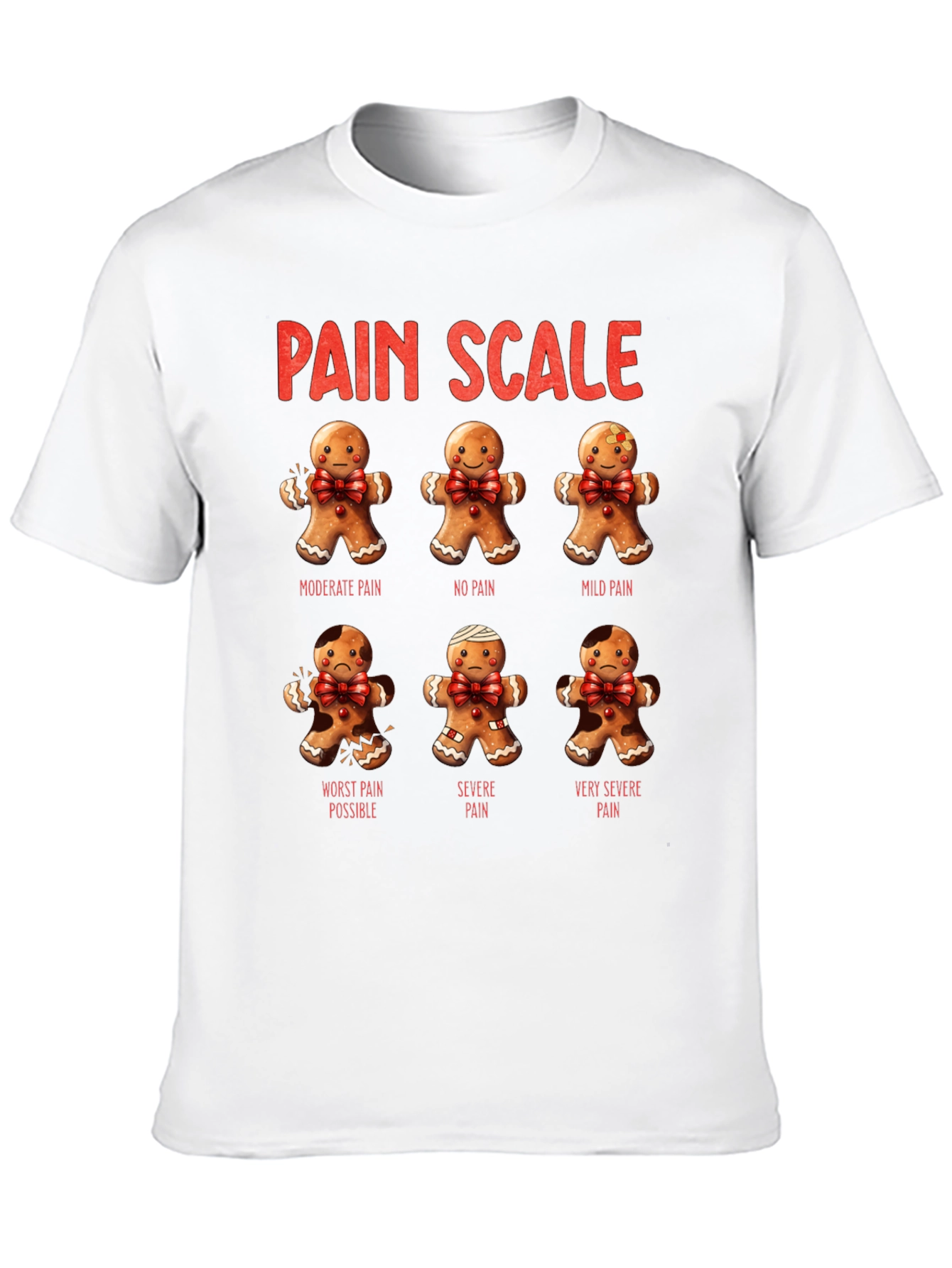 Gingerbread Pain Scale Black T-Shirt