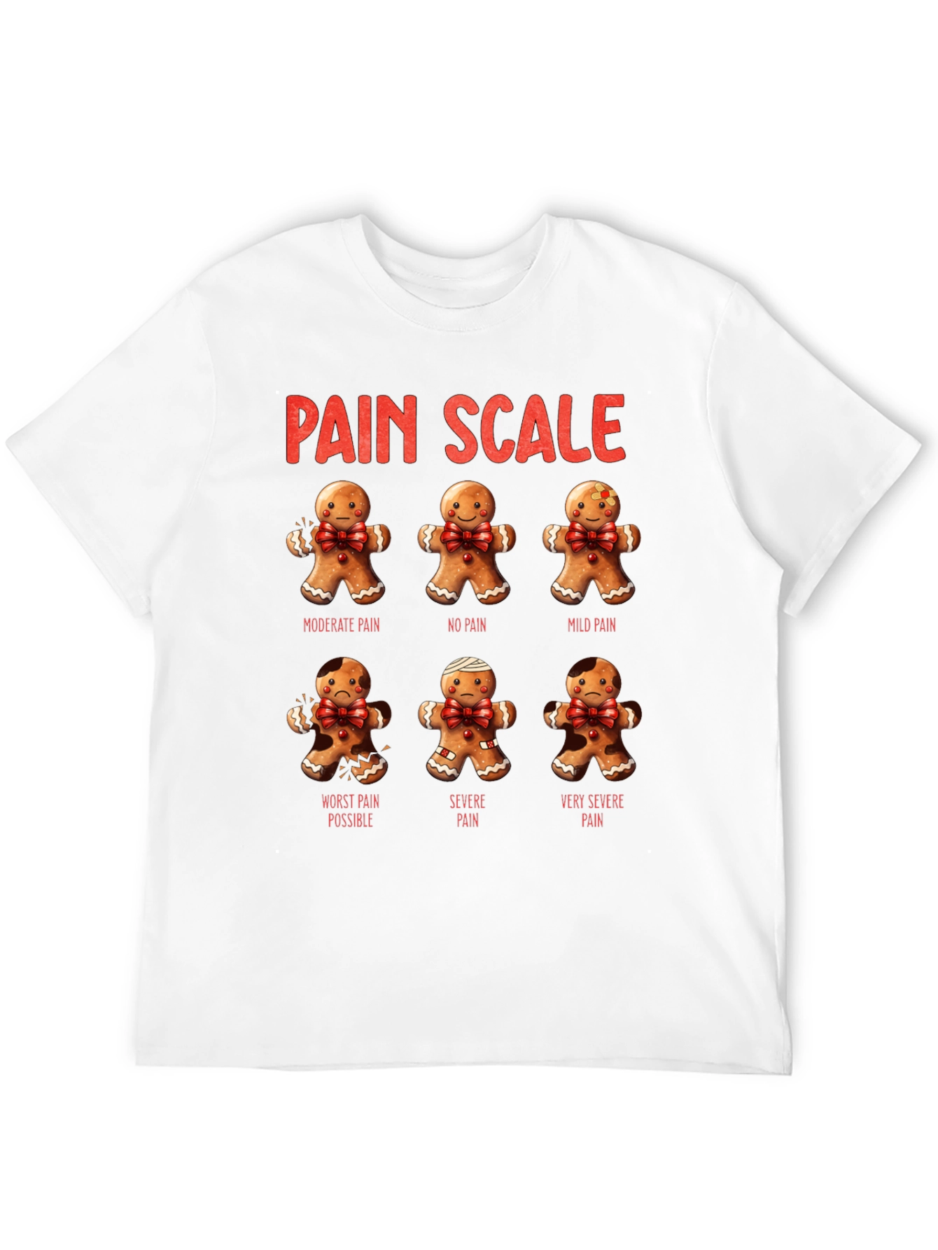 Gingerbread Pain Scale Black T-Shirt