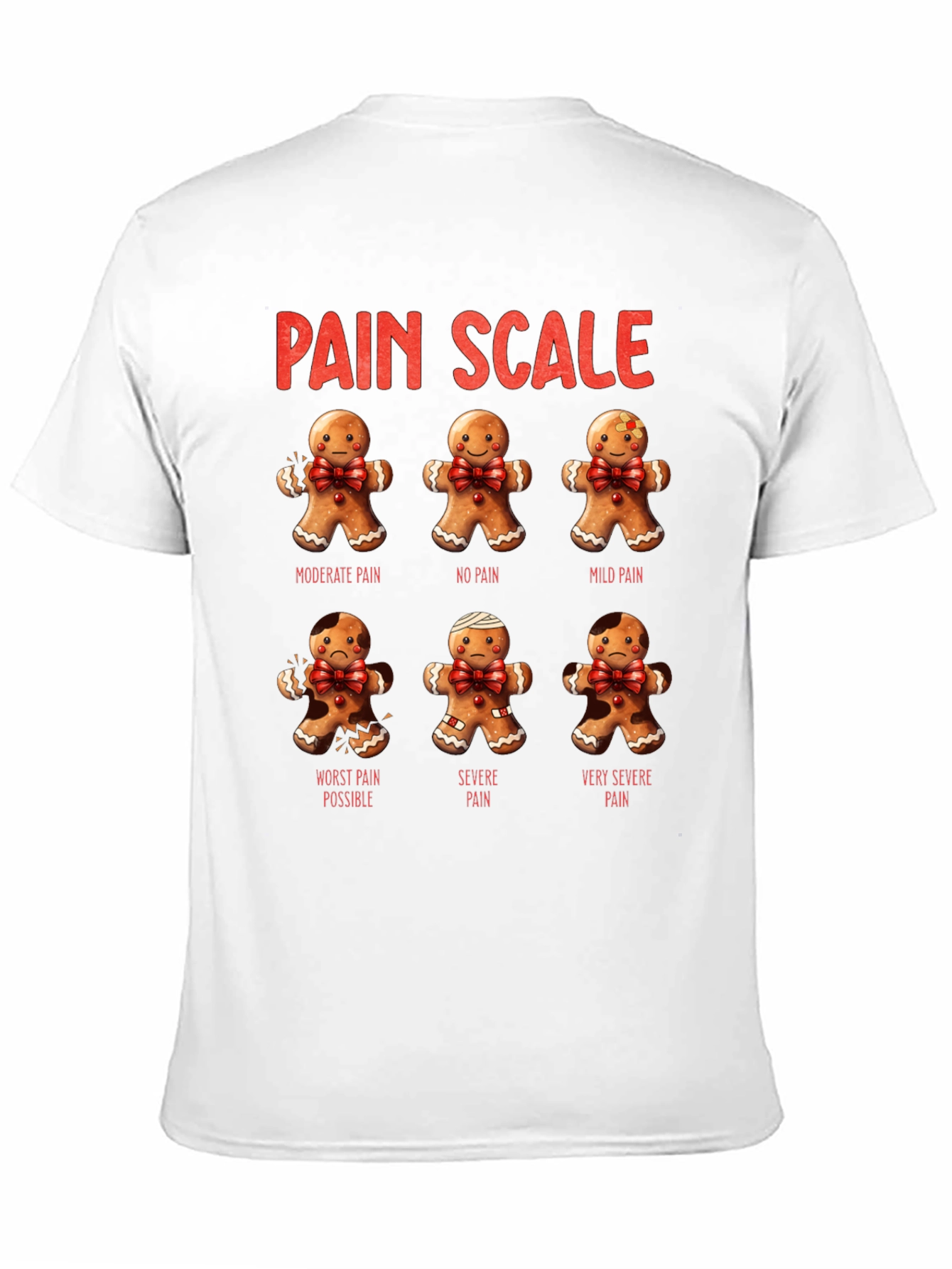 Gingerbread Pain Scale Black T-Shirt