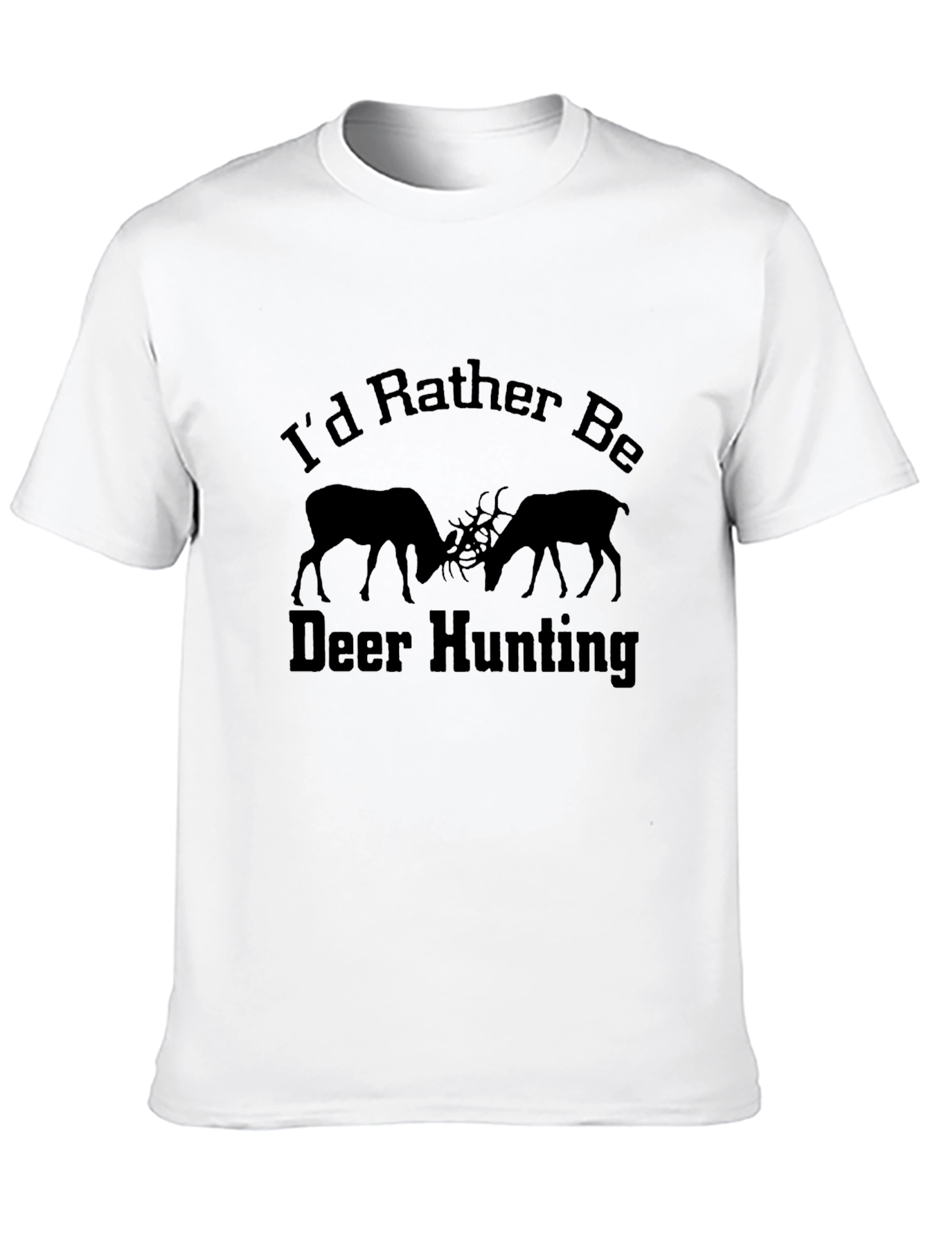 Deer Hunting Graphic Tee - Black Cotton T-Shirt