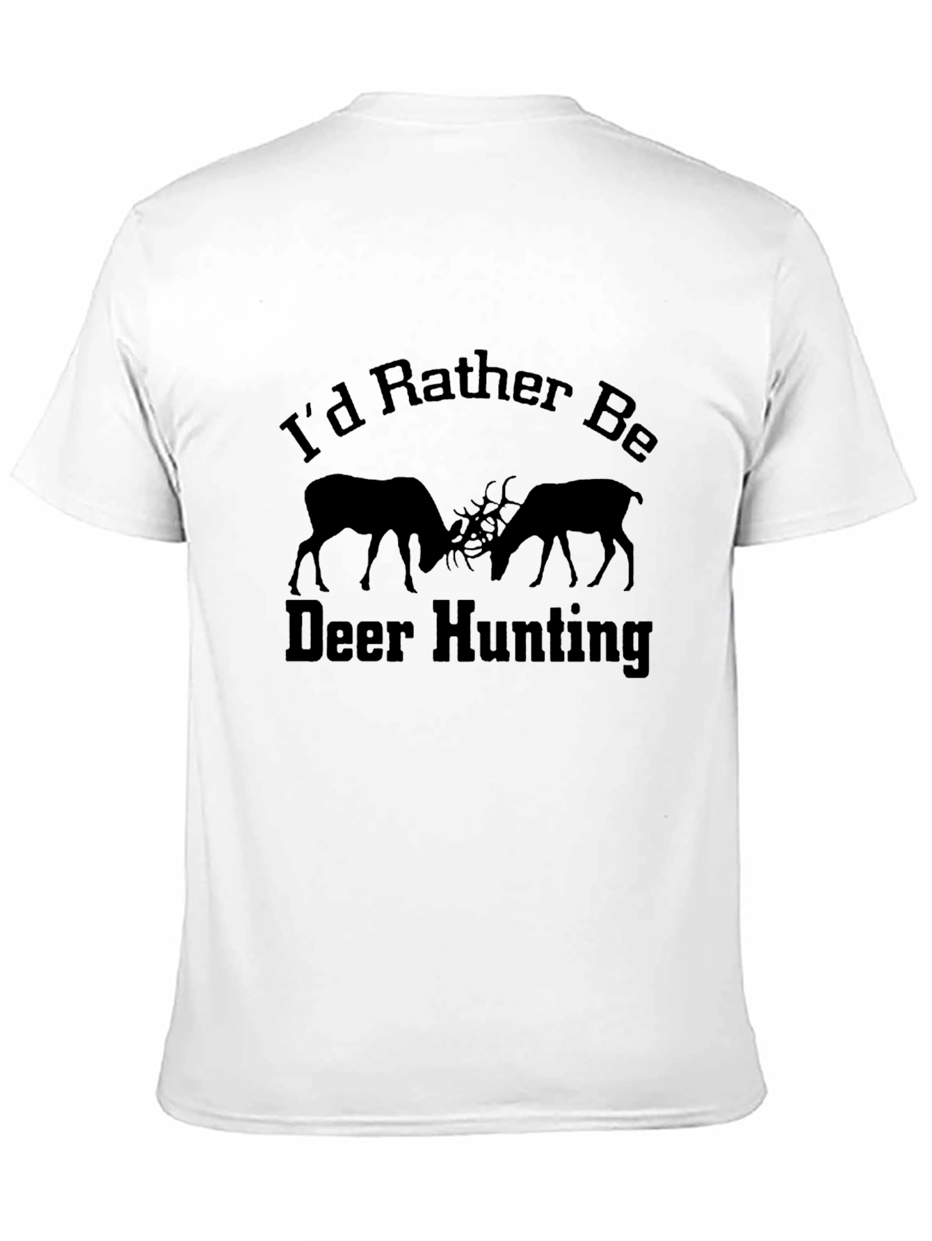 Deer Hunting Graphic Tee - Black Cotton T-Shirt