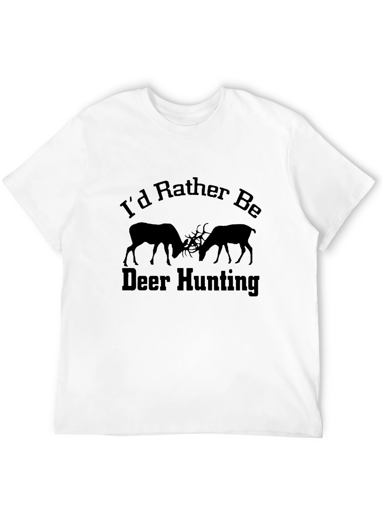 Deer Hunting Graphic Tee - Black Cotton T-Shirt