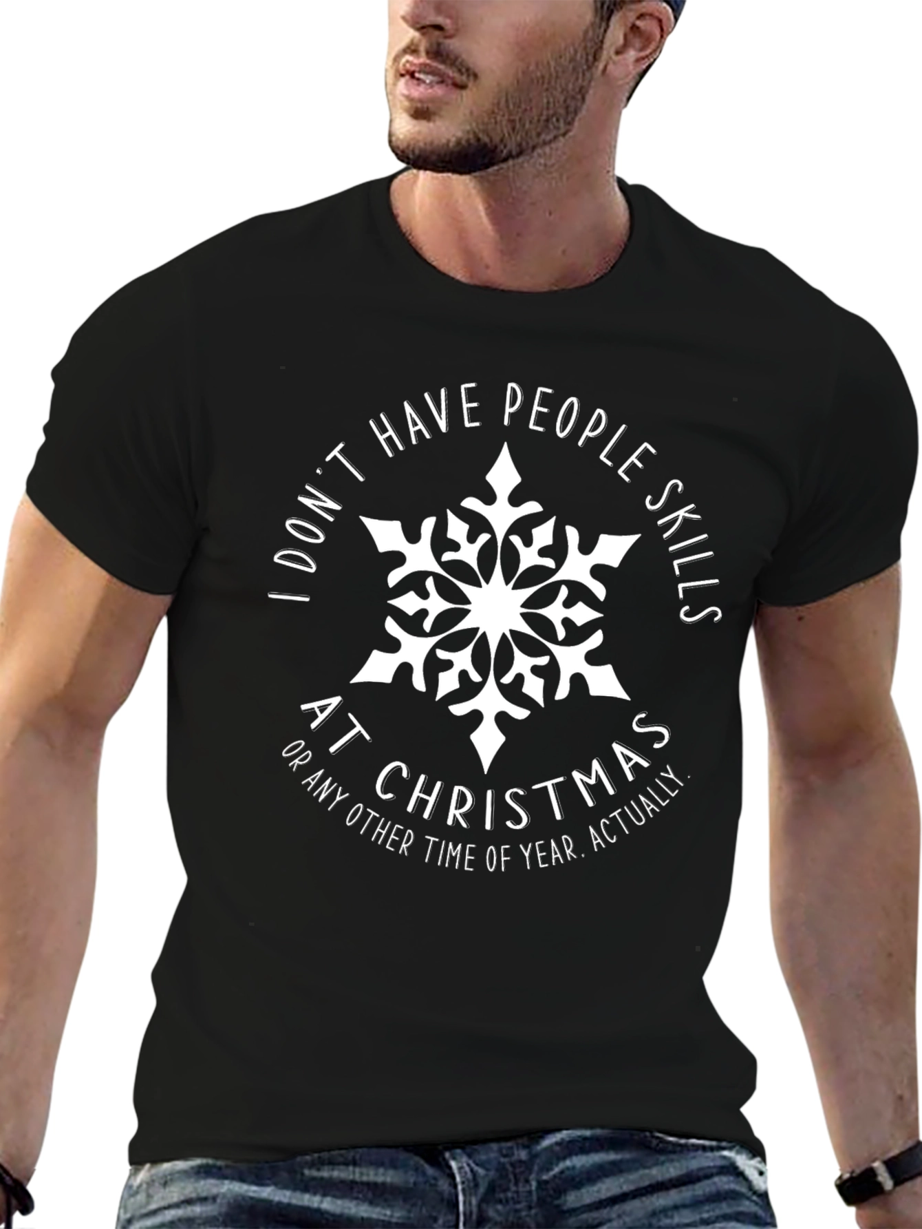 Humorous No People Skills Christmas T-Shirt