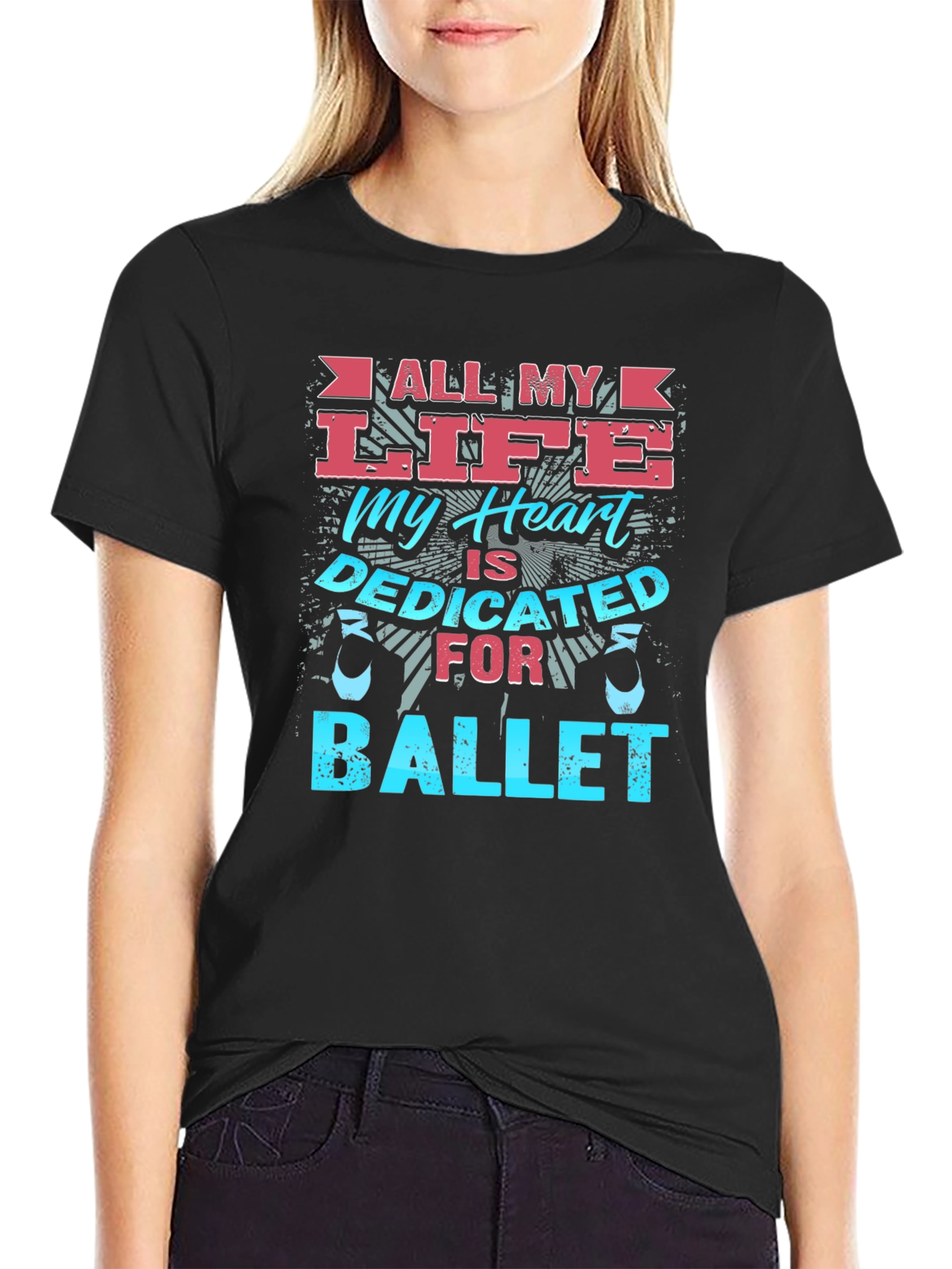 Ballet Dedicated Heart Graphic T-Shirt