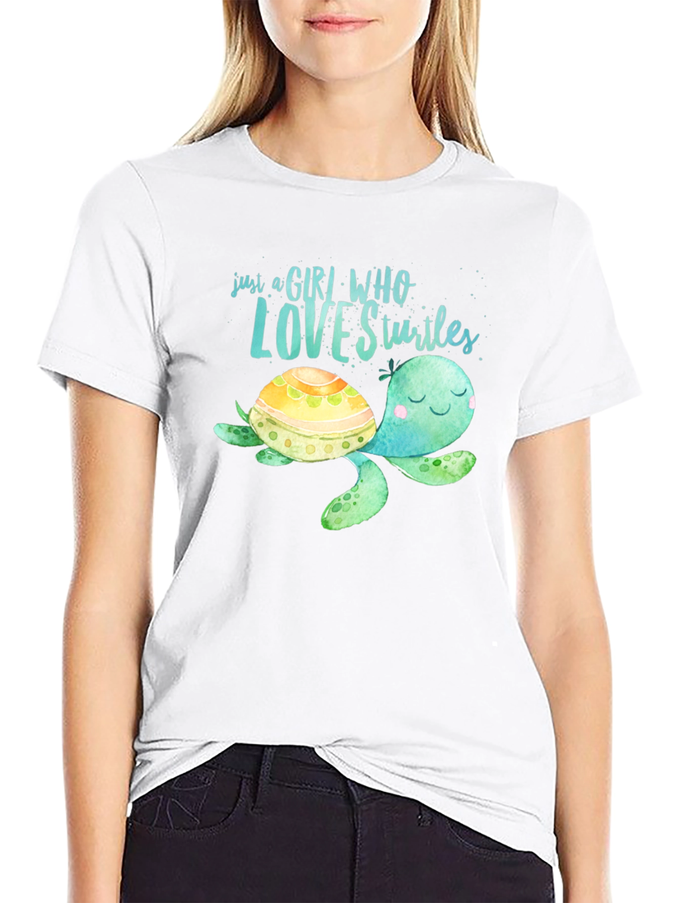 Girl Who Loves Turtles Graphic Tee