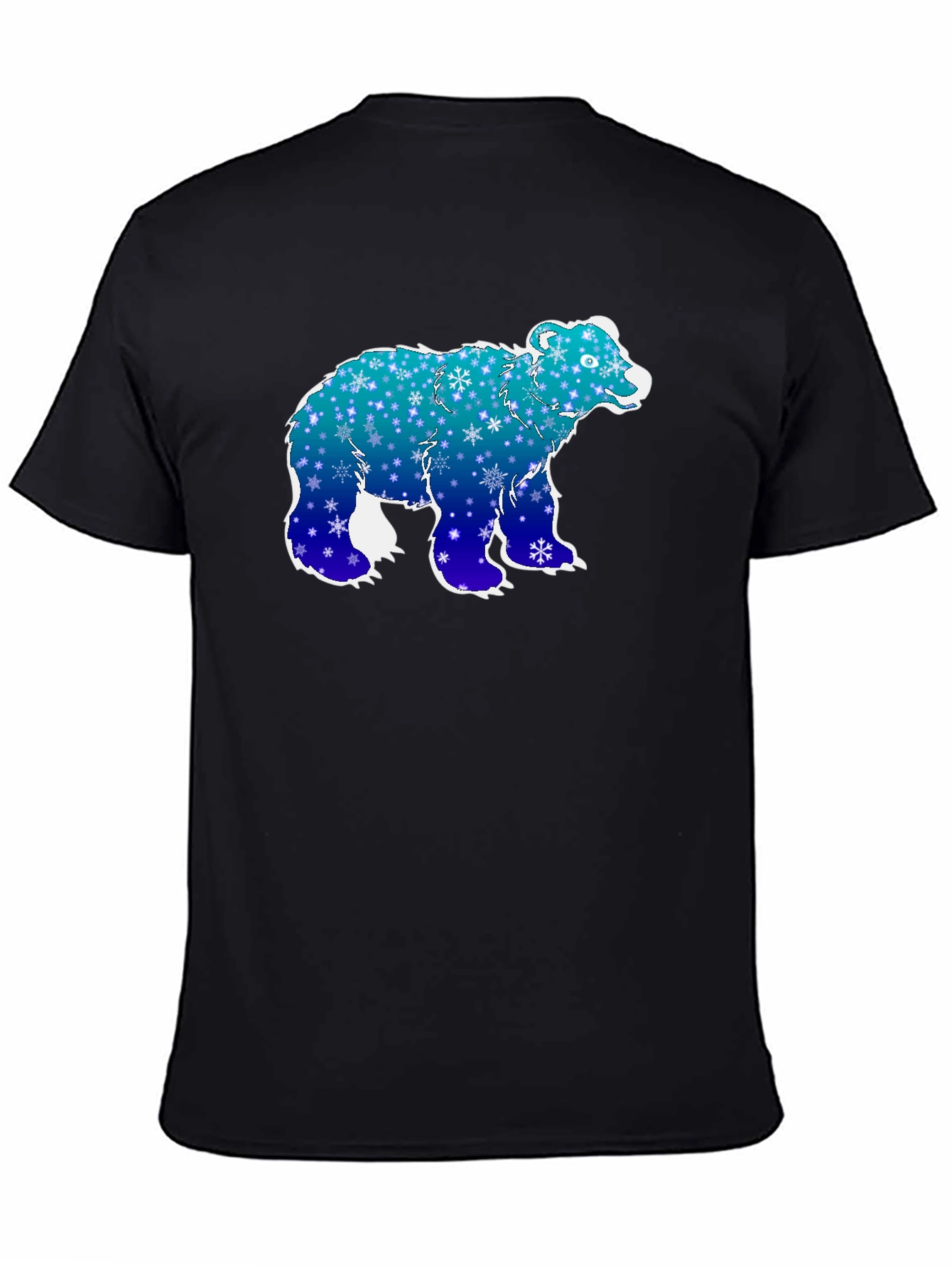 Winter Bear Graphic Tee - Black Cotton T-Shirt