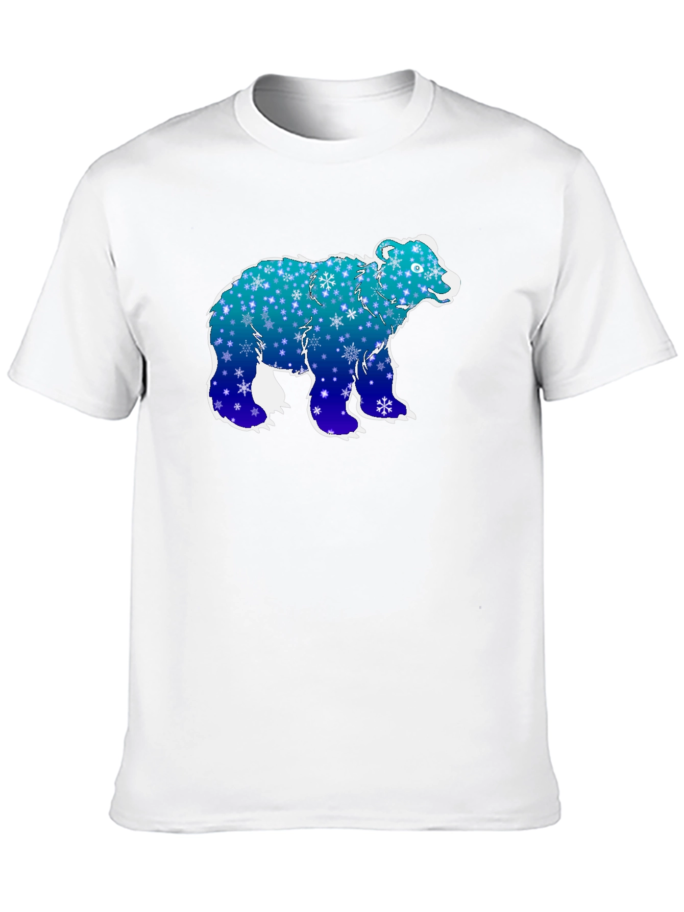 Winter Bear Graphic Tee - Black Cotton T-Shirt