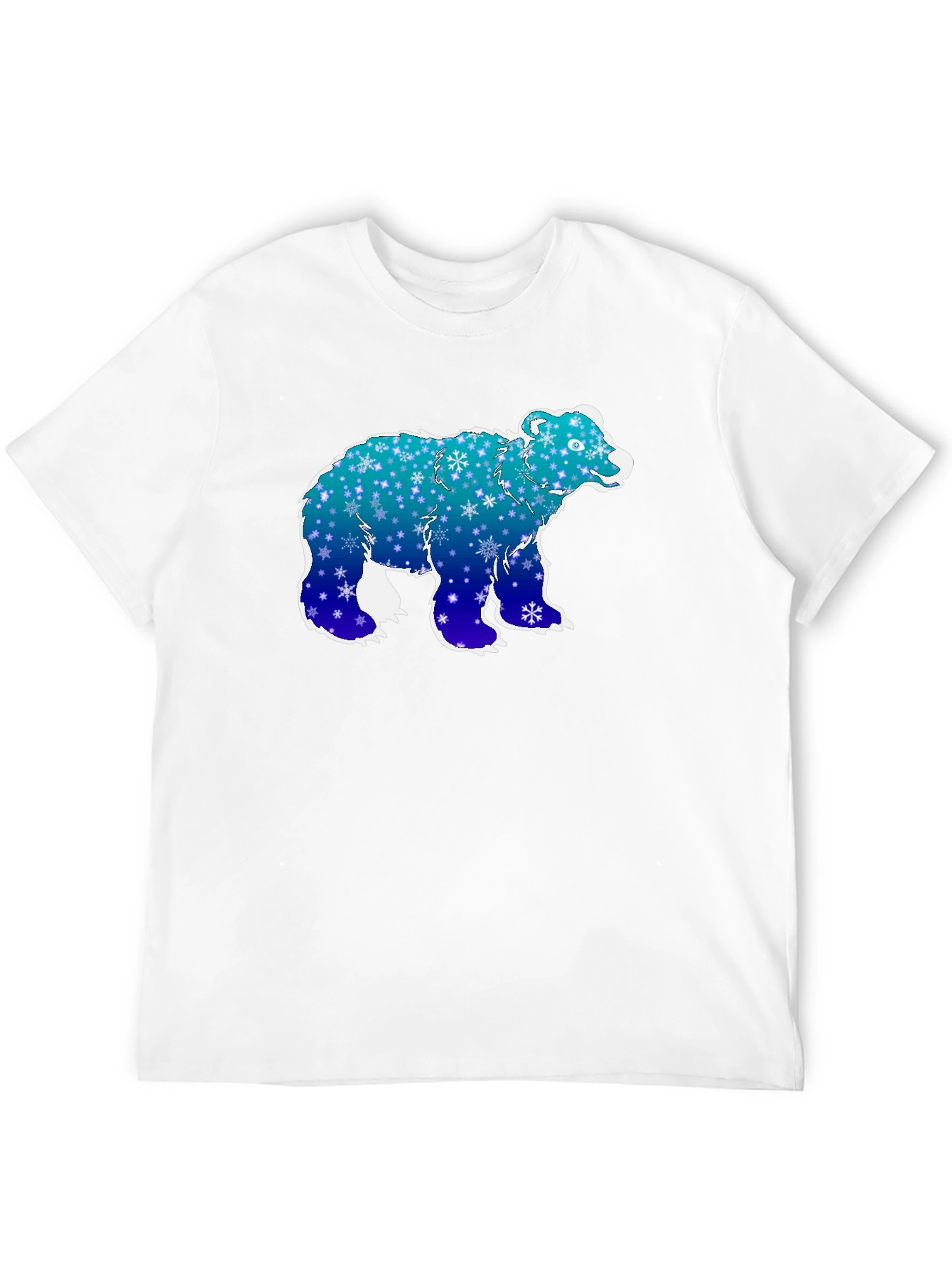 Winter Bear Graphic Tee - Black Cotton T-Shirt