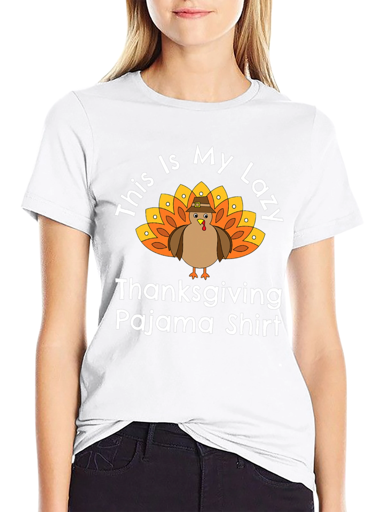 Thanksgiving Pajama Shirt - Lazy Turkey