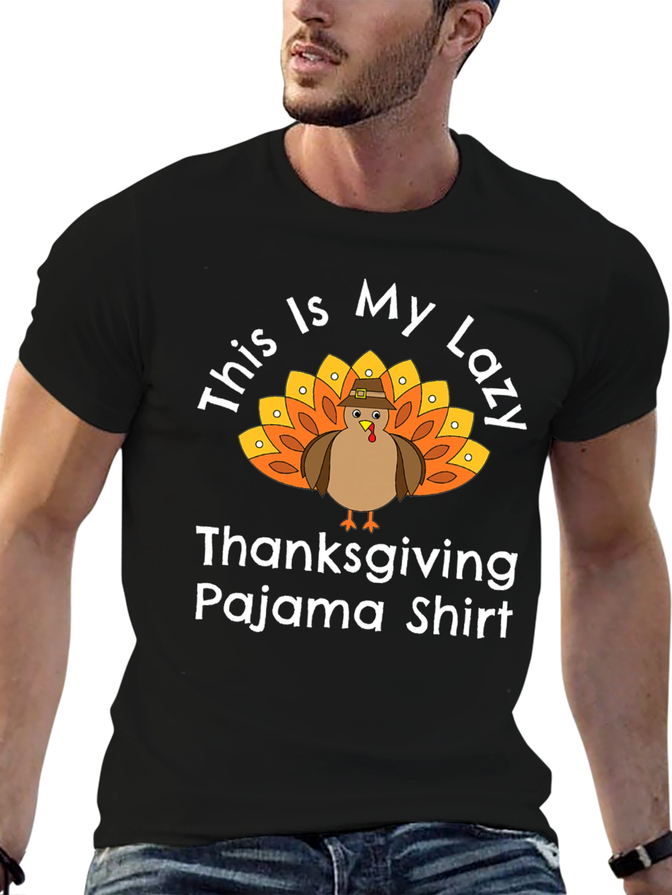 Thanksgiving Pajama Shirt - Lazy Turkey