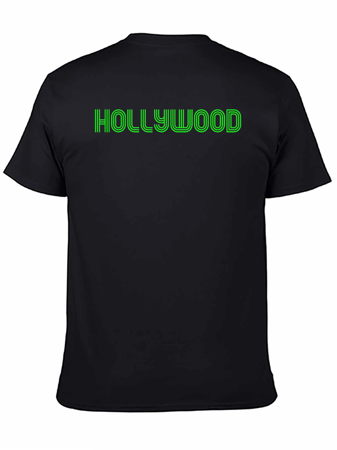 Hollywood Graphic Tee - Retro Style Black T-Shirt