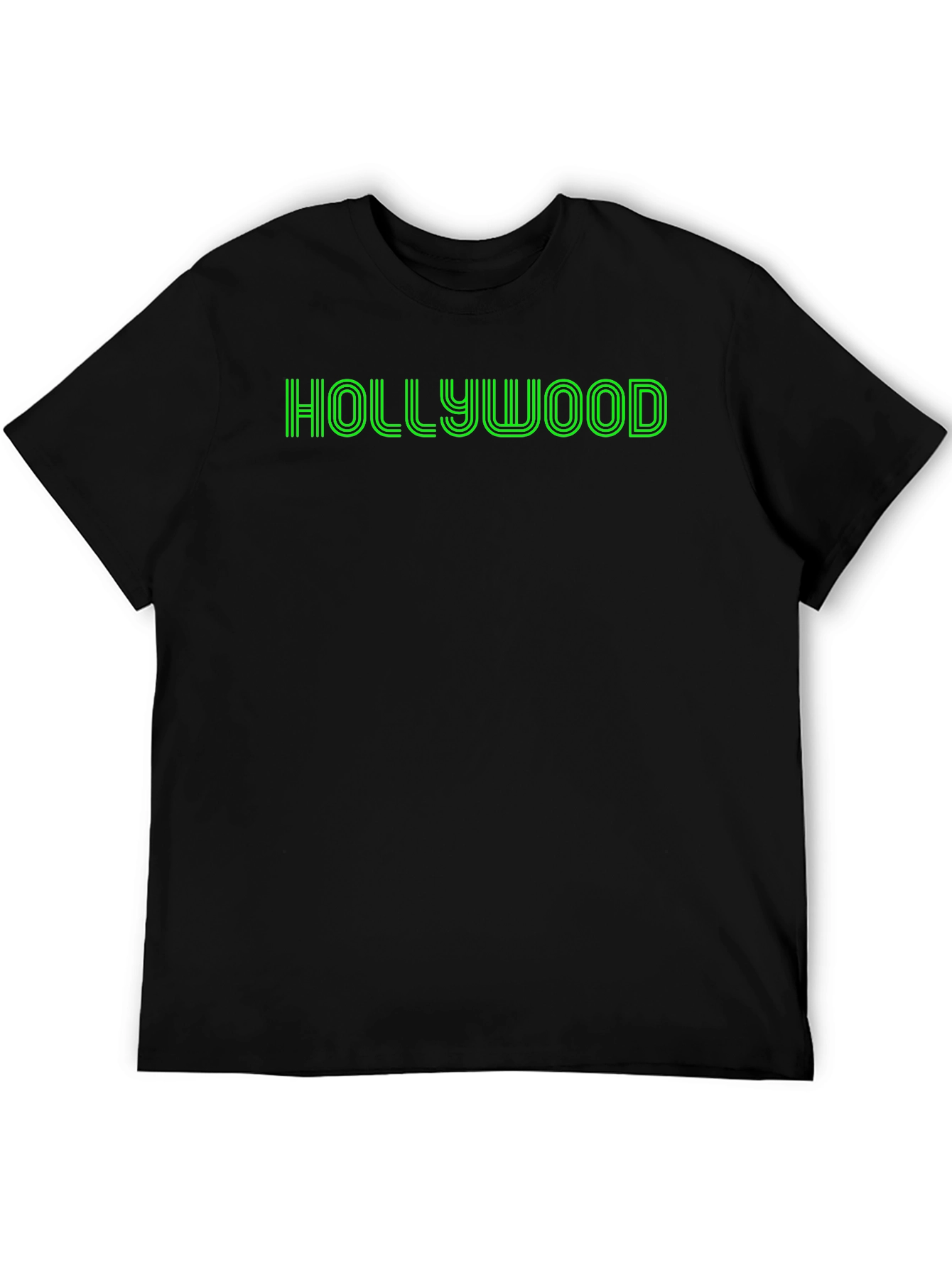 Hollywood Graphic Tee - Retro Style Black T-Shirt