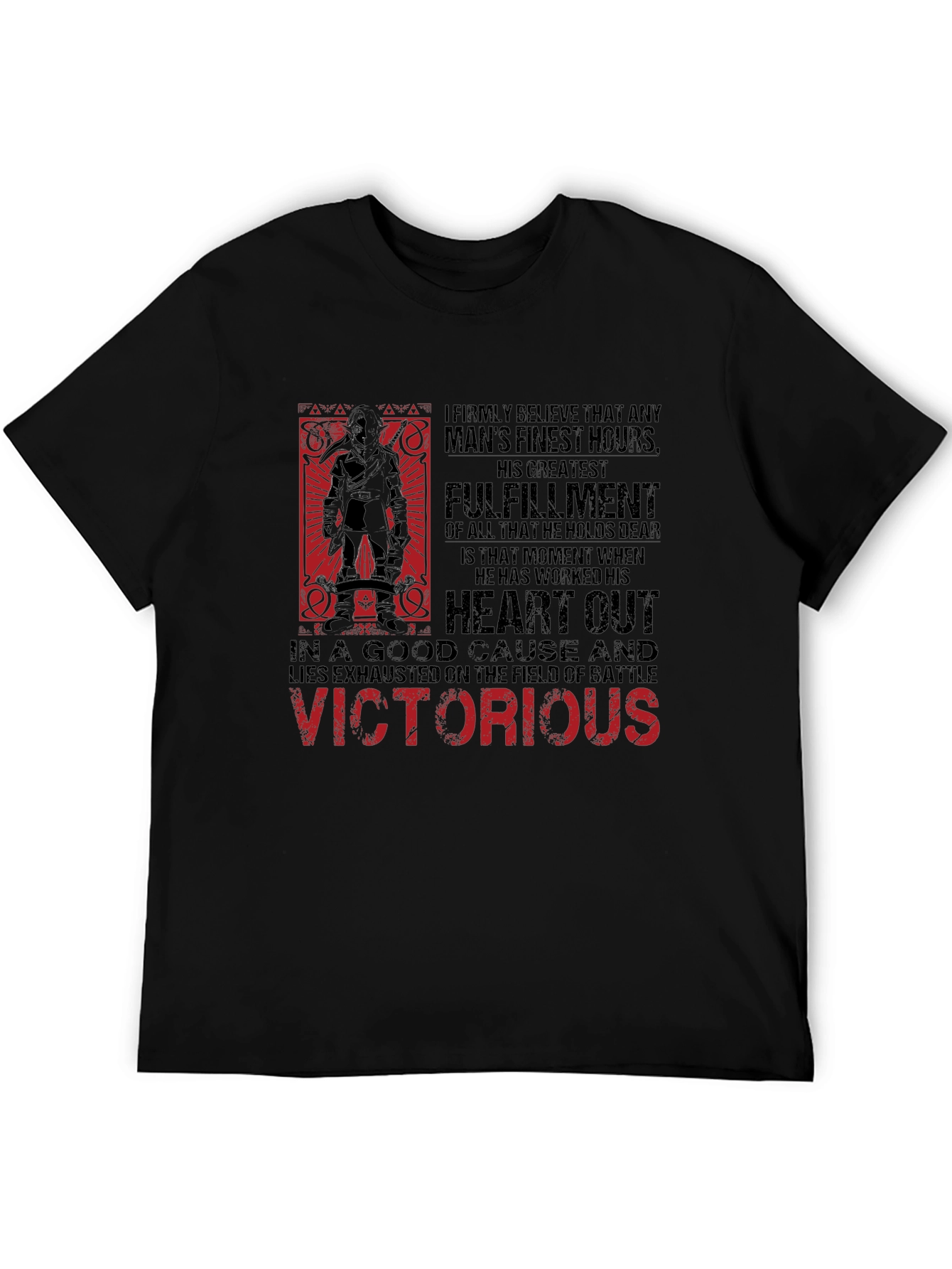 Victorious Soldier Graphic Tee - Black