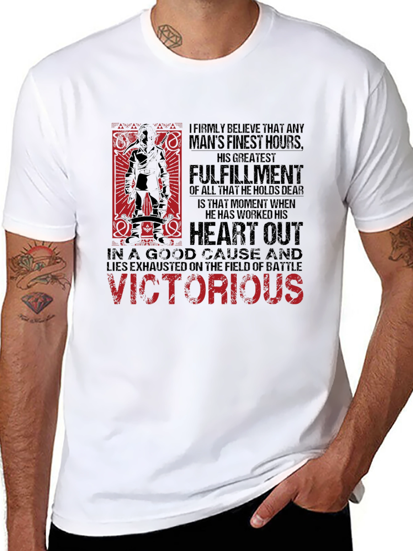 Victorious Soldier Graphic Tee - Black