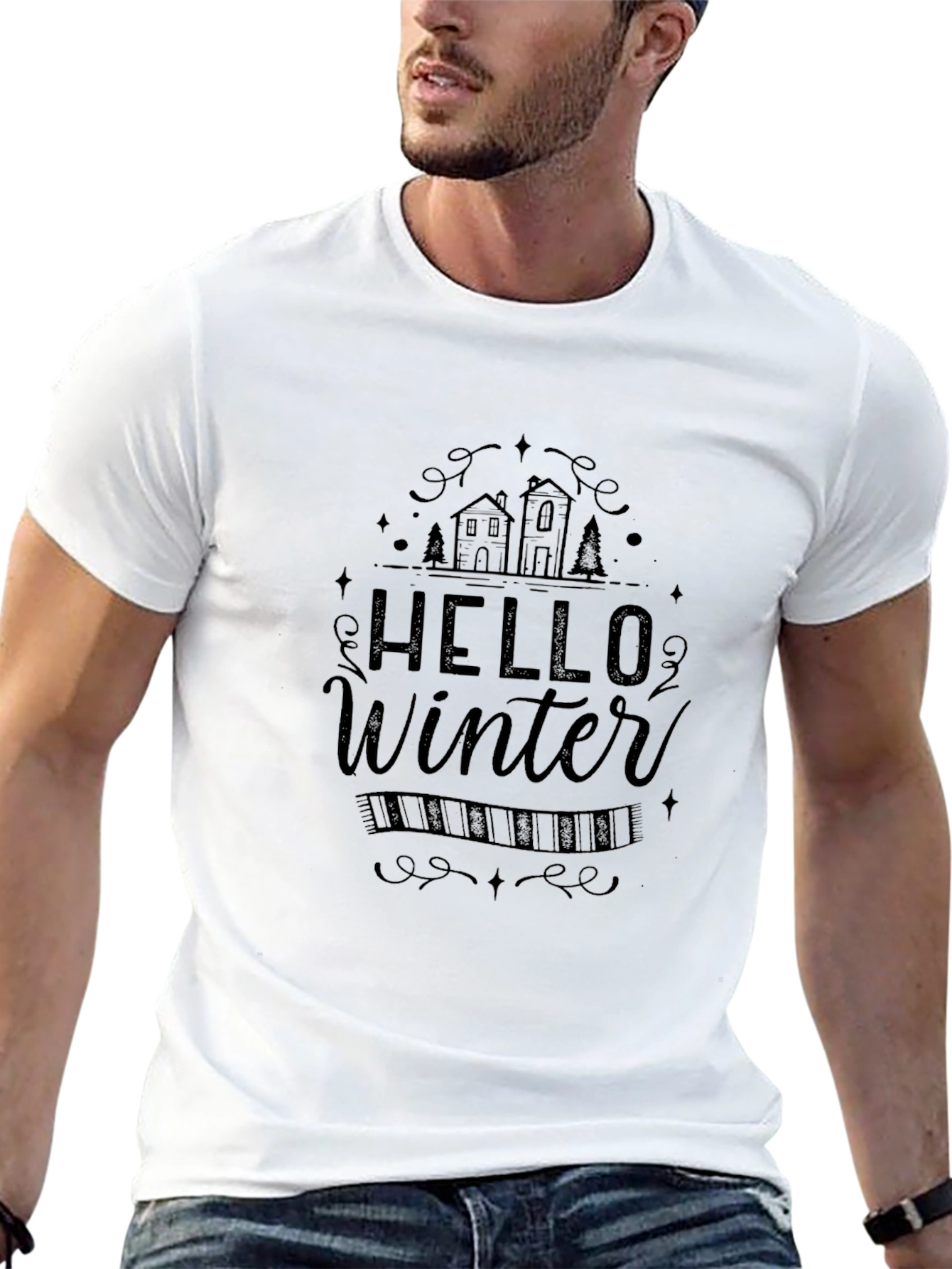 Hello Winter Graphic Tee - Cozy Season Style
