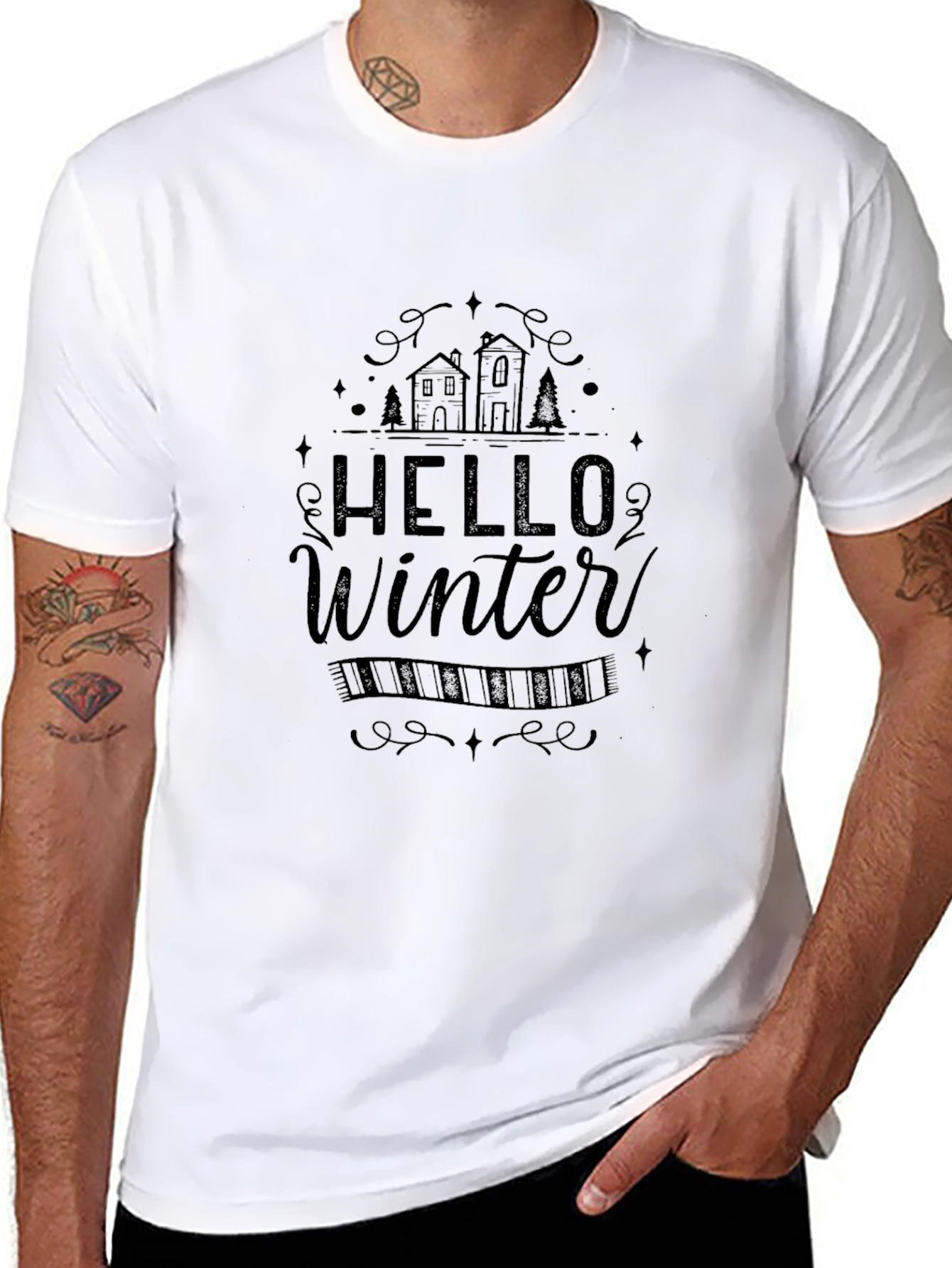Hello Winter Graphic Tee - Cozy Season Style