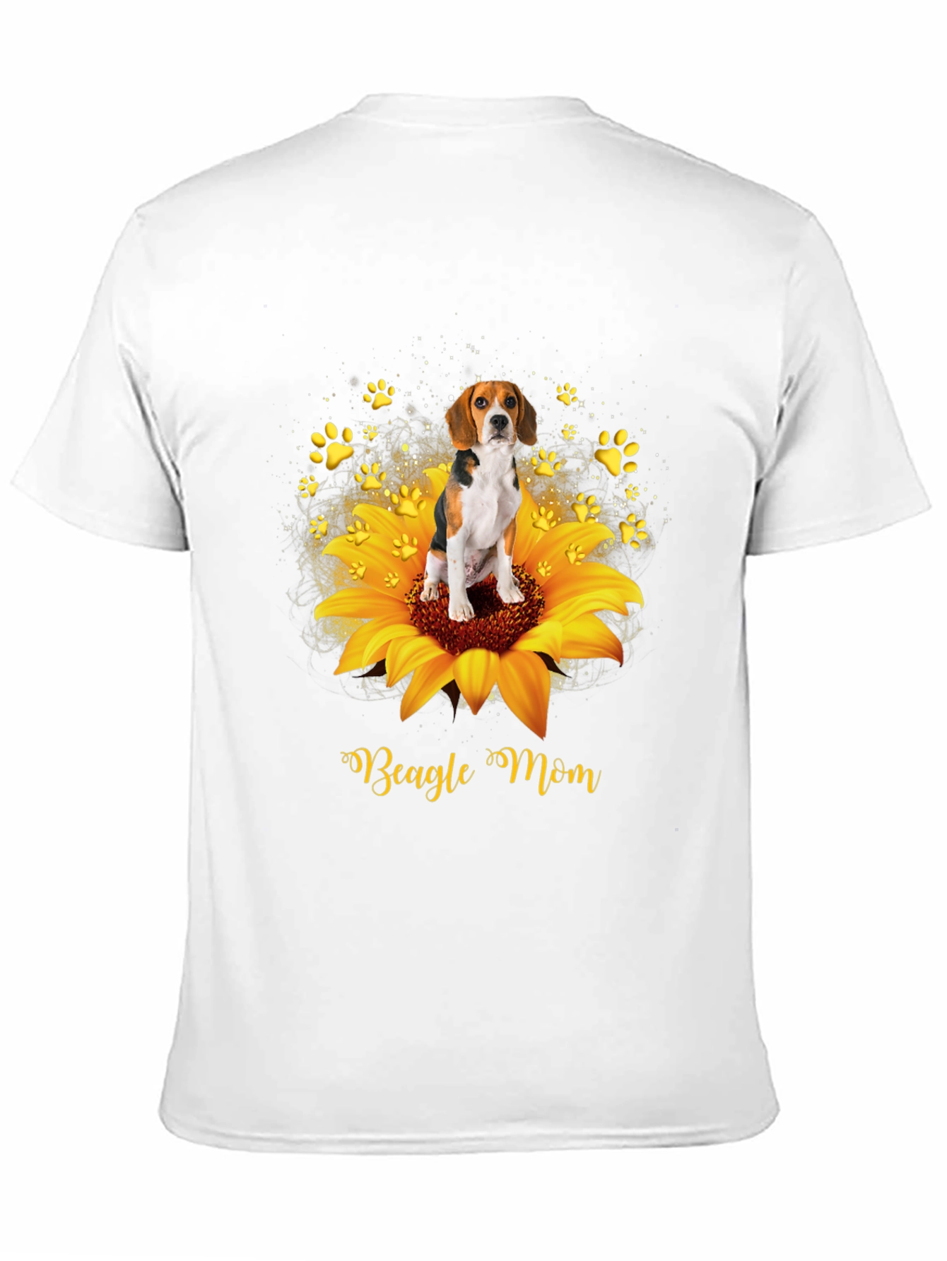 Beagle Mom Sunflower Graphic T-Shirt