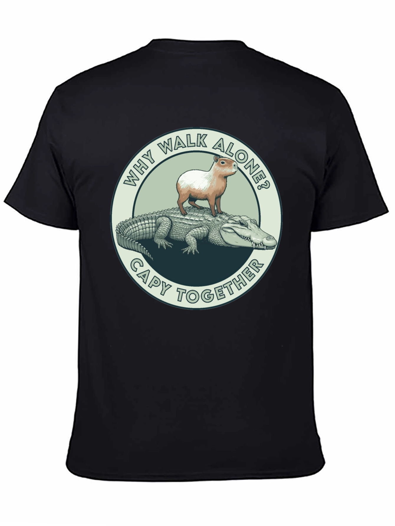 Capybara and Alligator Graphic T-Shirt