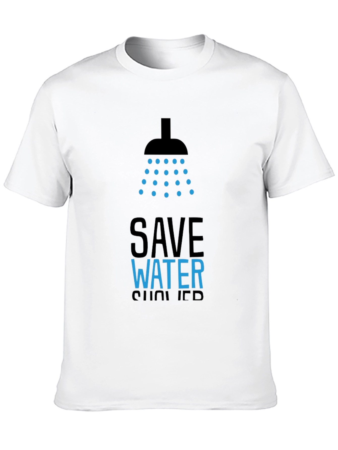 Save Water Shower T-Shirt - Black Graphic Tee