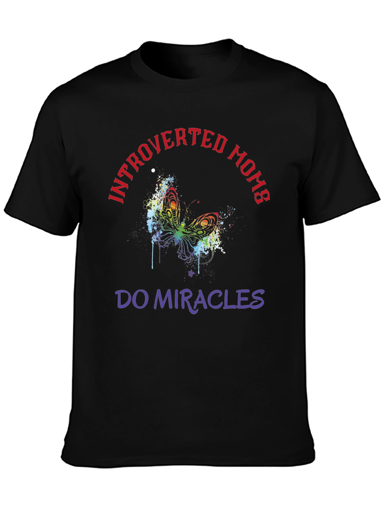 Introverted Moms T-Shirt Butterfly Graphic