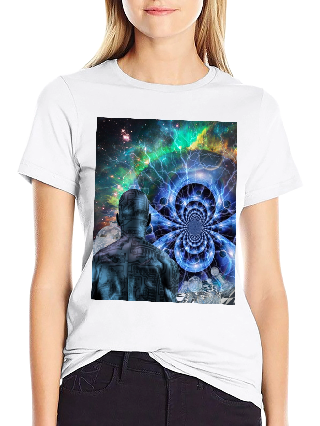 Mind Bender T-Shirt: Cosmic Circuit Man Design