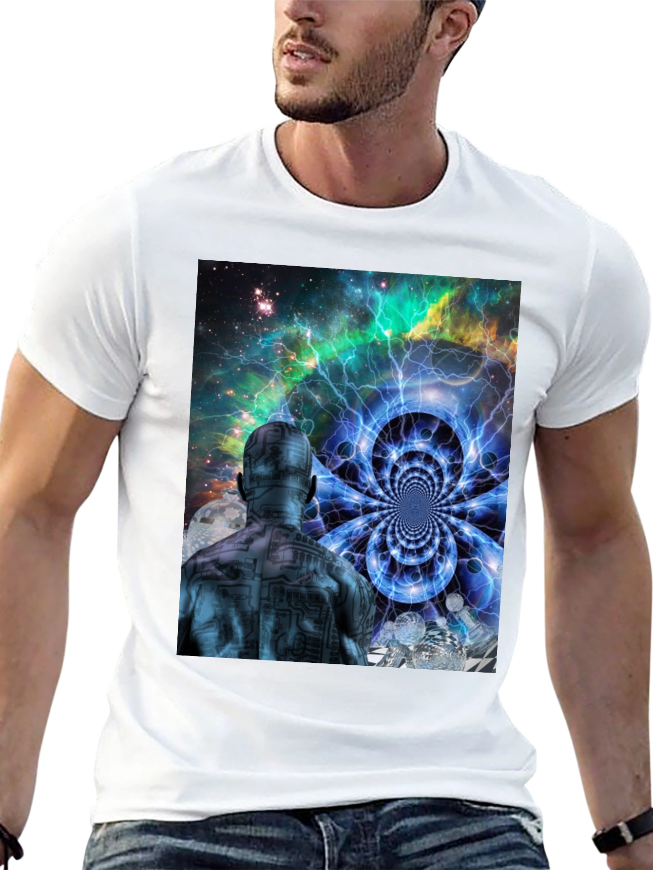 Mind Bender T-Shirt: Cosmic Circuit Man Design