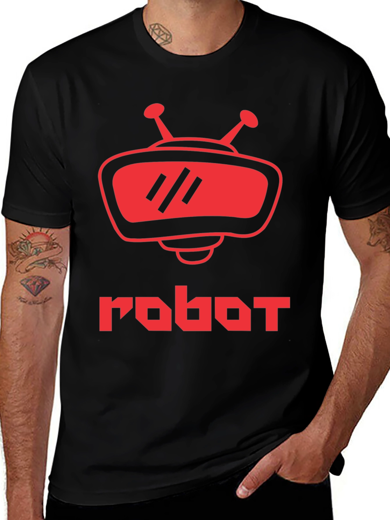 Retro Robot Graphic T-Shirt